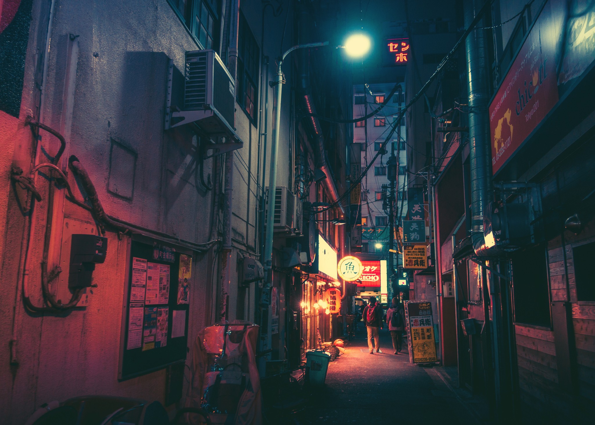 japan, neon, man made, city, alley, building, light, cities