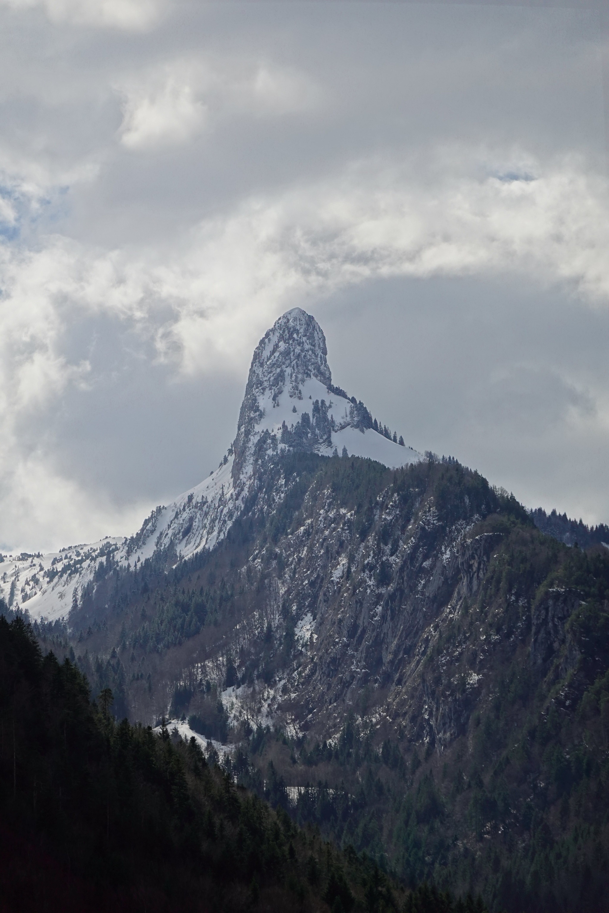 63433 Bild herunterladen mountains, natur, bäume, schnee, felsen, die steine, schneebedeckt, snowbound, steigung - Hintergrundbilder und Bildschirmschoner kostenlos