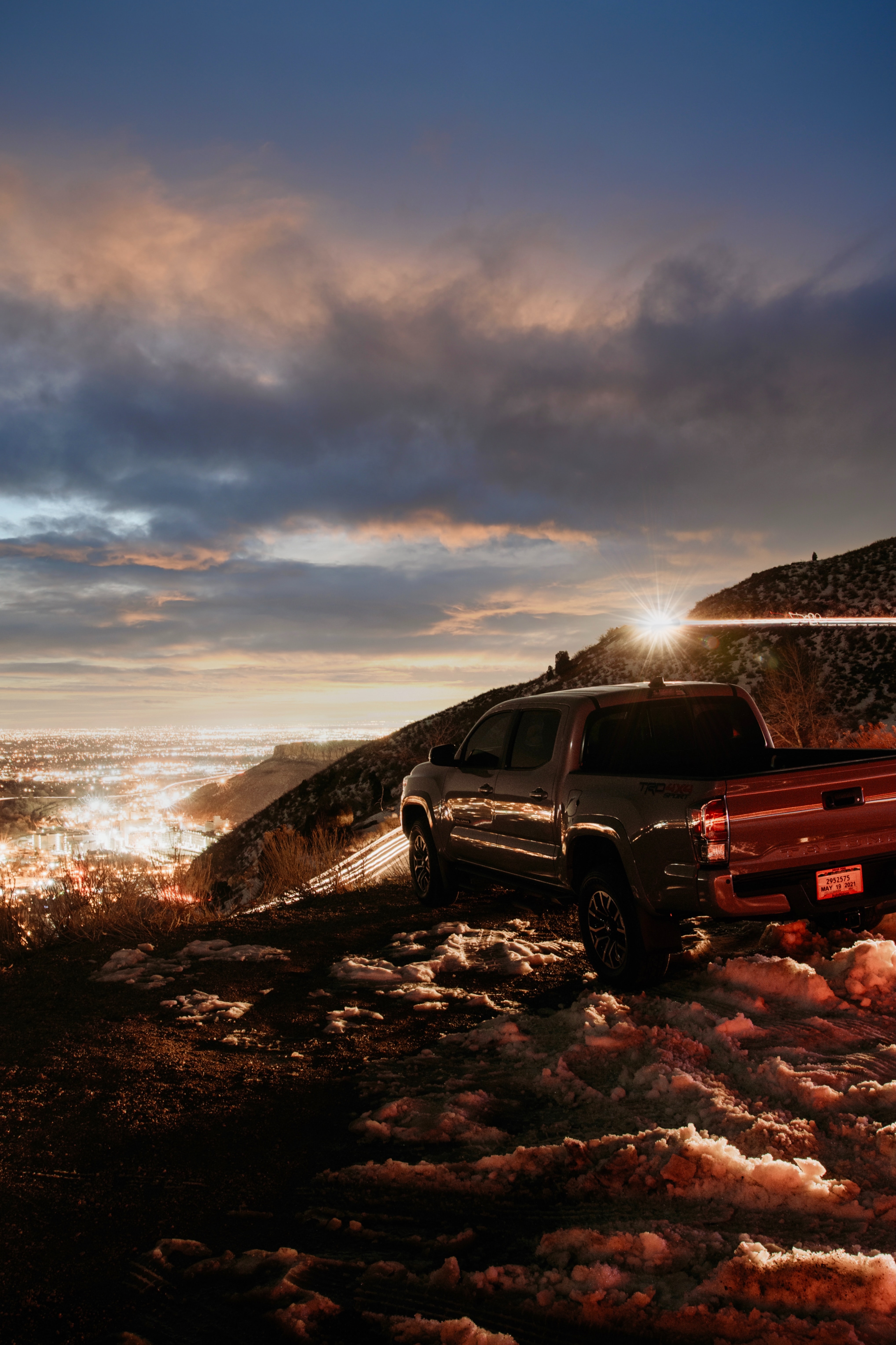 88086 Screensavers and Wallpapers Pickup for phone. Download toyota, night, cars, road, car, grey, pickup, toyota tacoma pictures for free