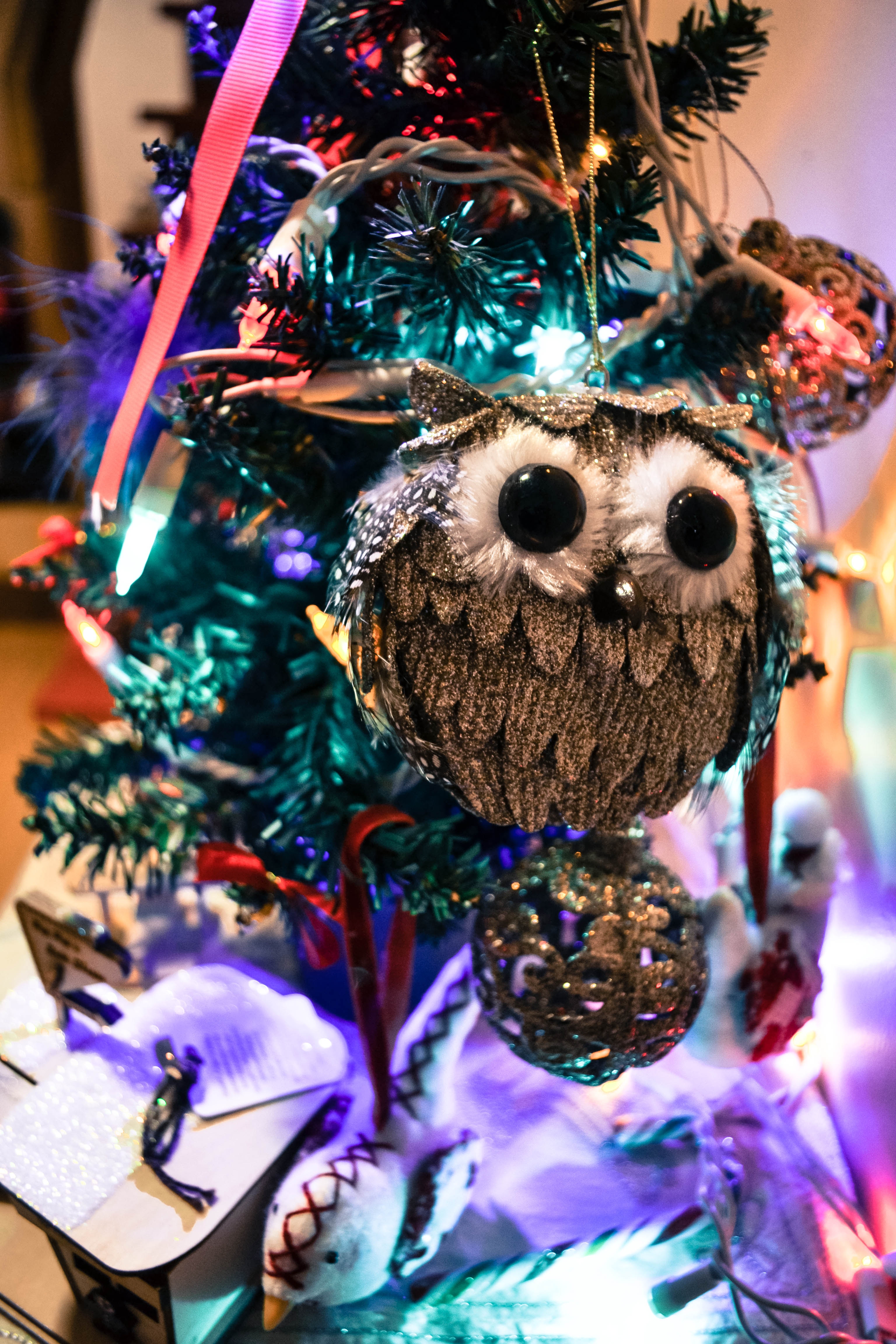 holidays, new year, owl, christmas, christmas tree toy 5K
