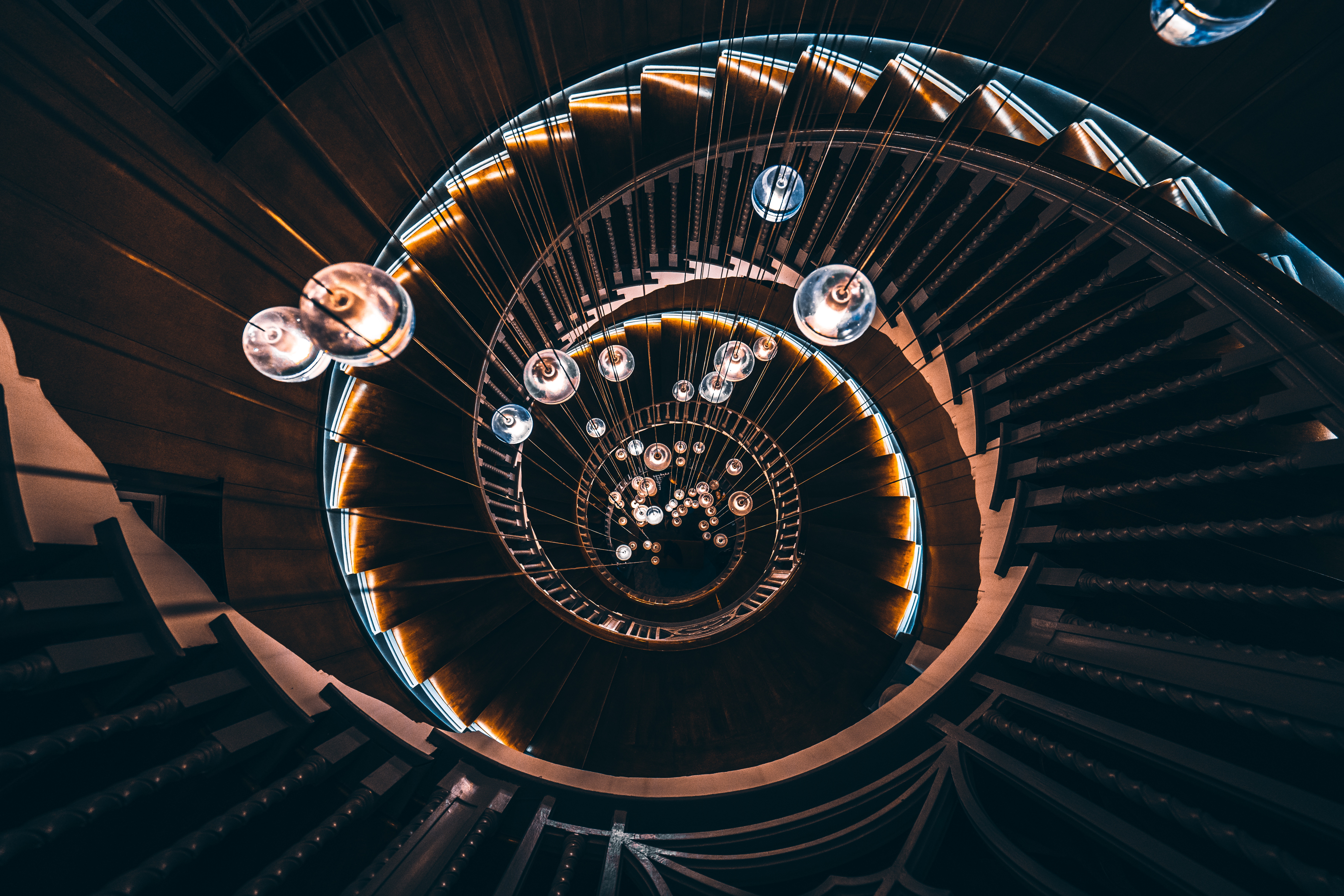 146076 Screensavers and Wallpapers Stairs for phone. Download miscellanea, miscellaneous, stairs, ladder, spiral, light bulbs, screw pictures for free