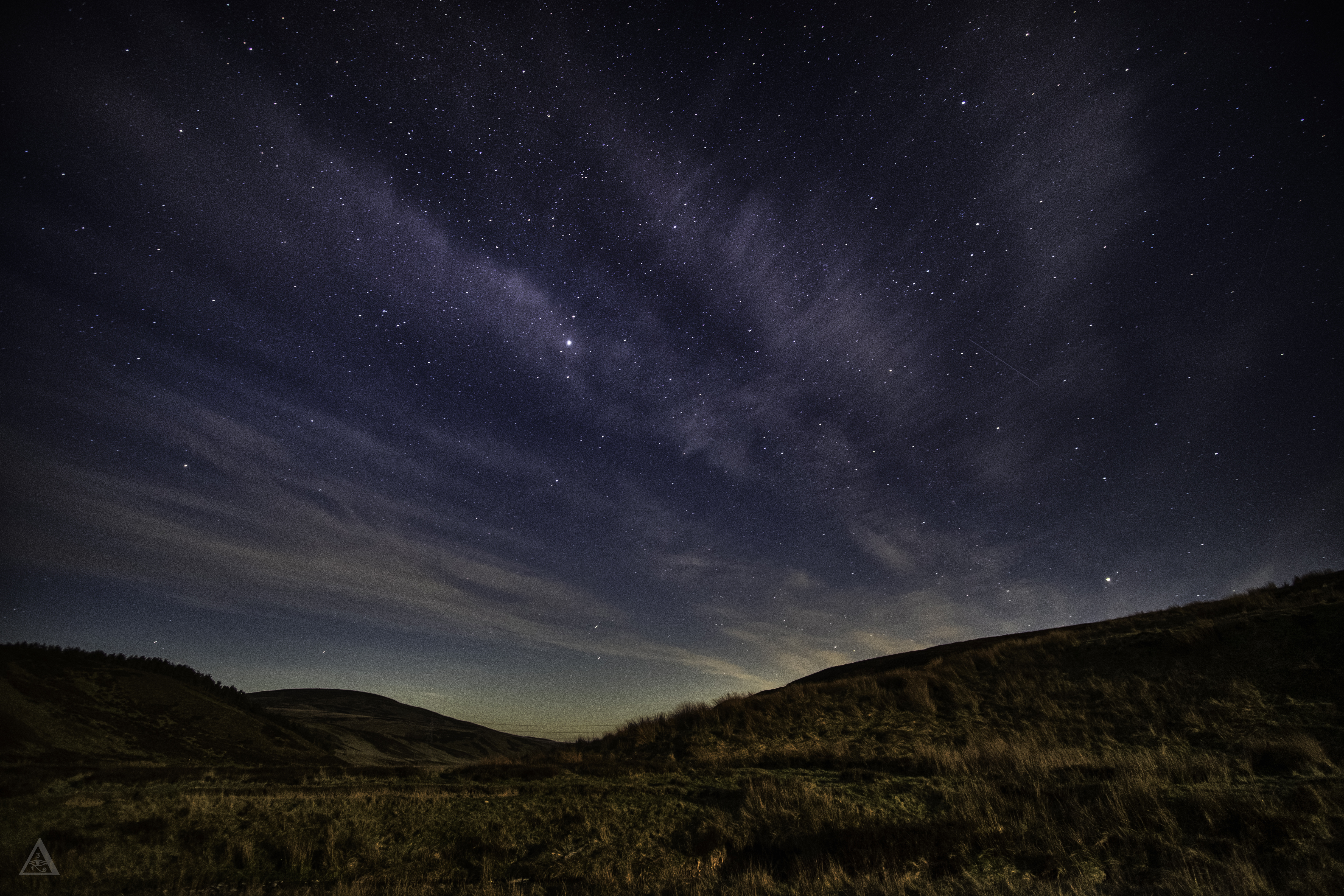 night, hills, starry sky, shining Star Landscape Tablet Wallpapers