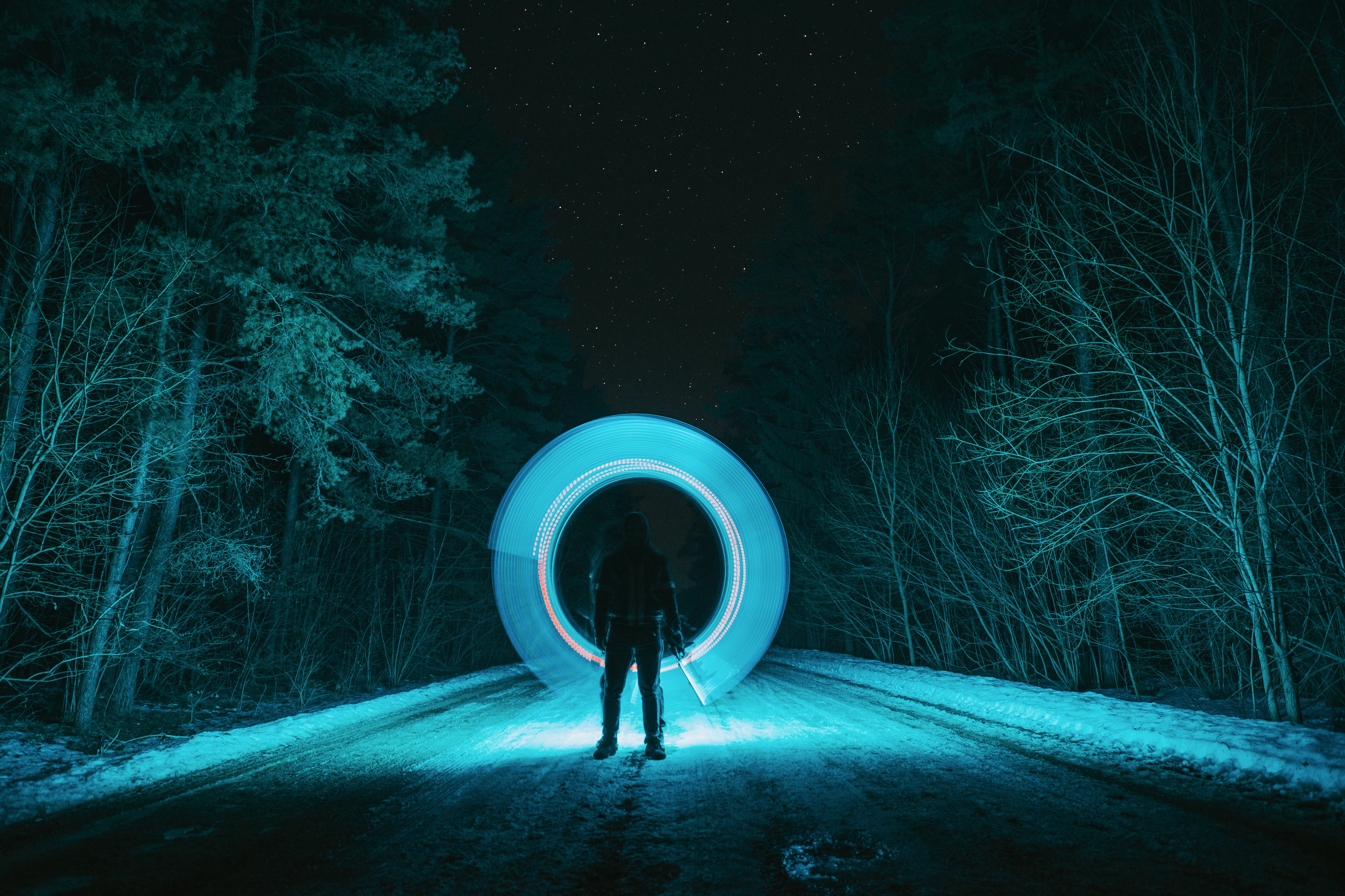 148914 Screensavers and Wallpapers Circle for phone. Download shine, light, miscellanea, miscellaneous, long exposure, freezelight, human, person, circle, portal pictures for free