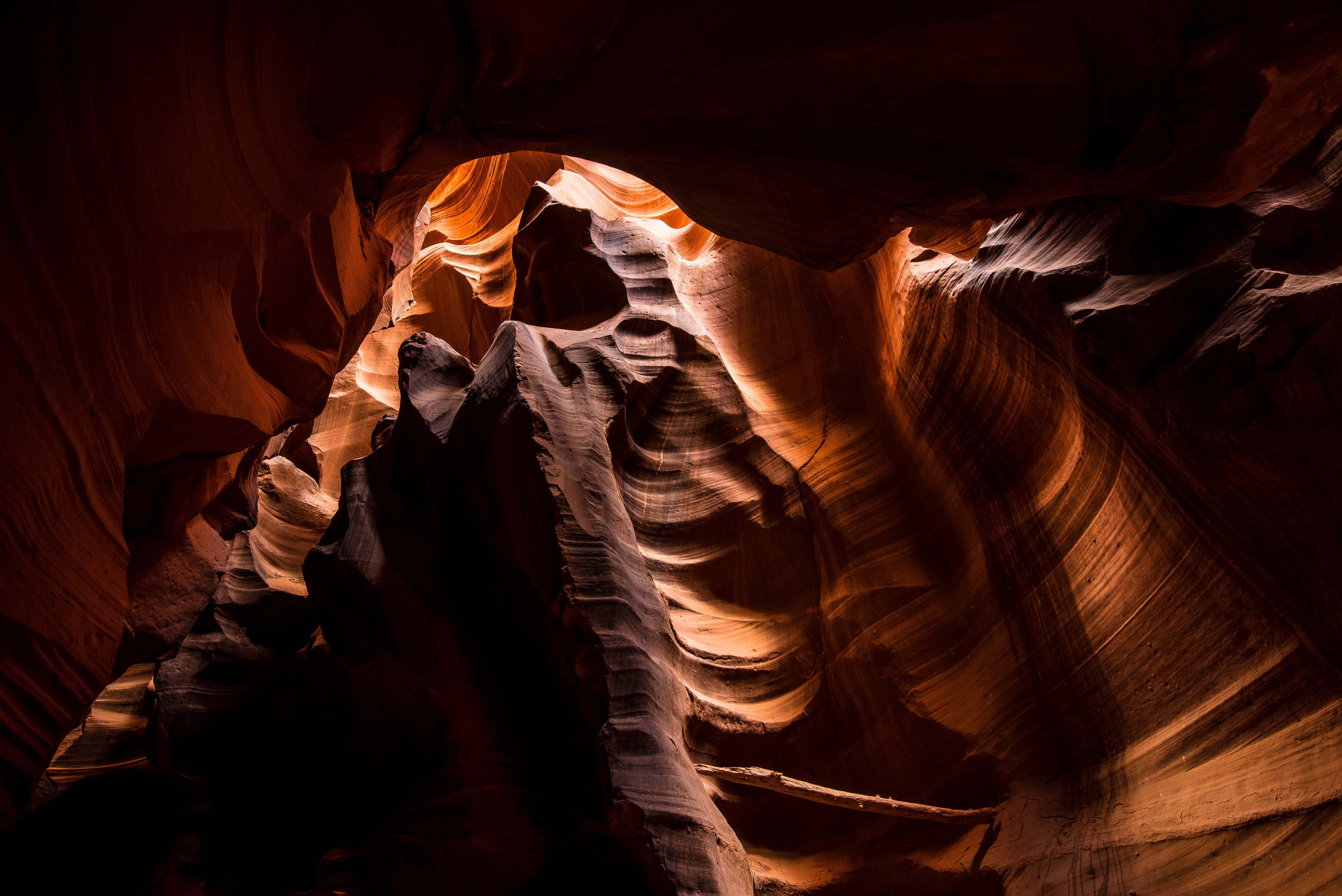 nature, canyon, dark, surface, layers, cave