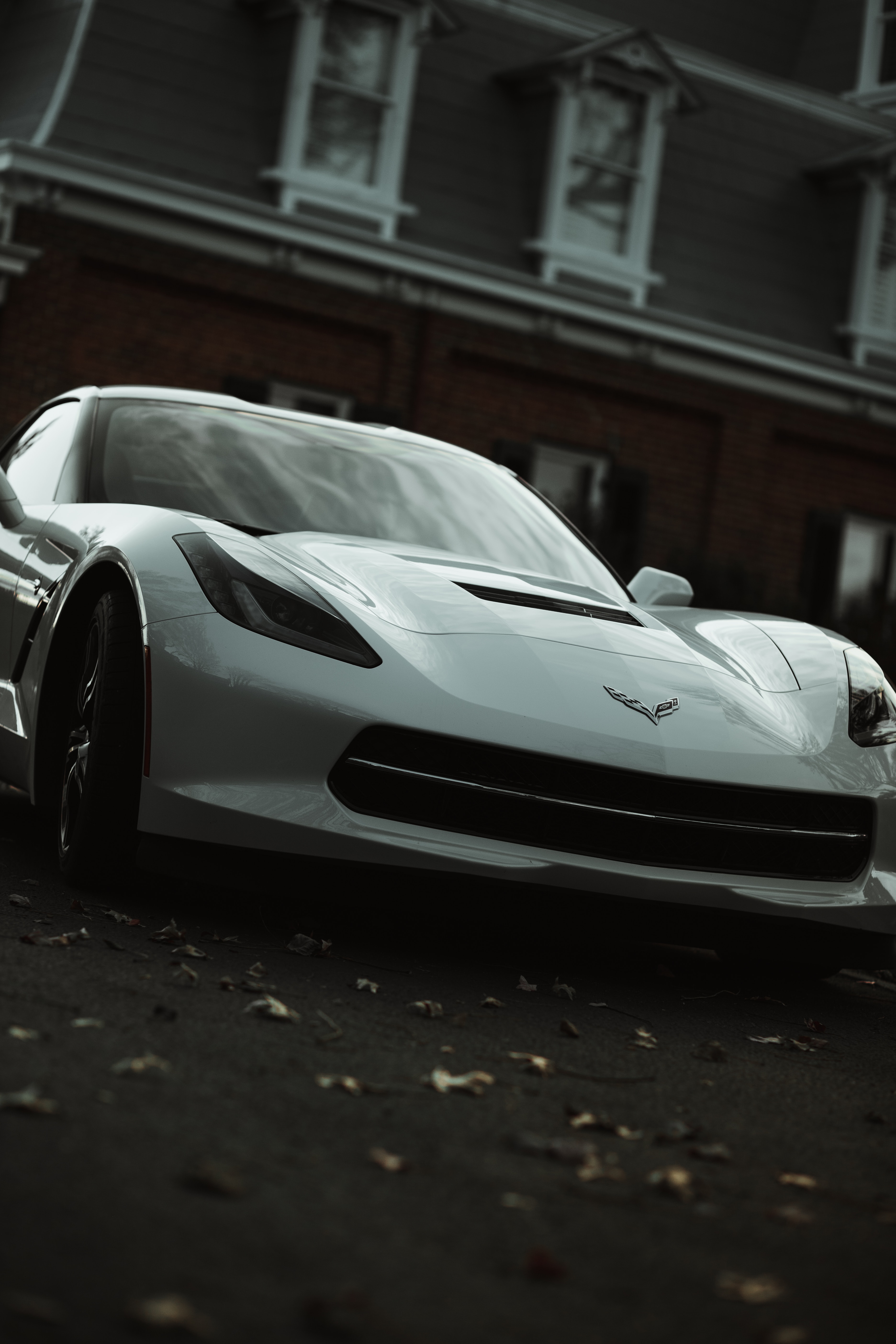 chevrolet, supercar, sports car, sports, cars, white, car, front view, machine, chevrolet corvette for android