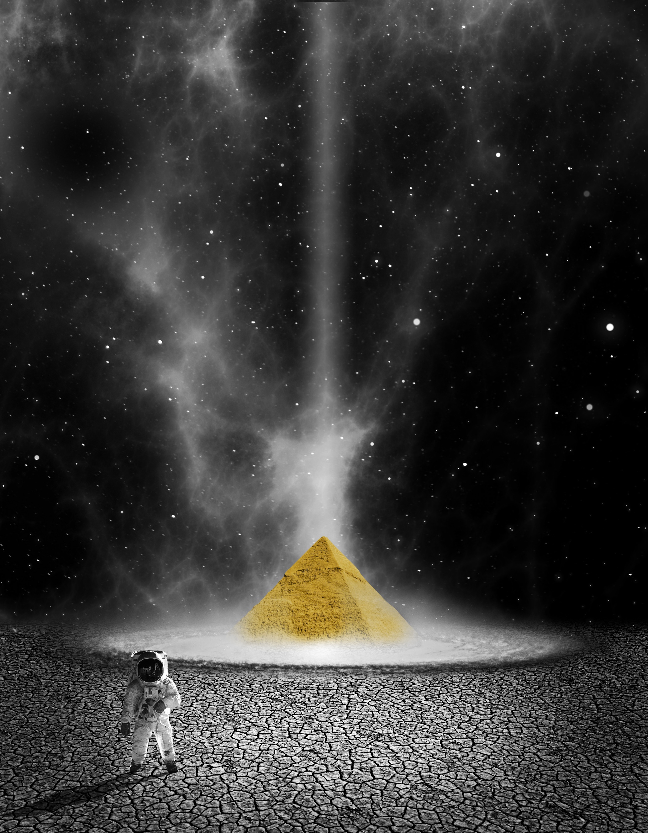 pyramid, planet, universe, photoshop Vertical Wallpapers
