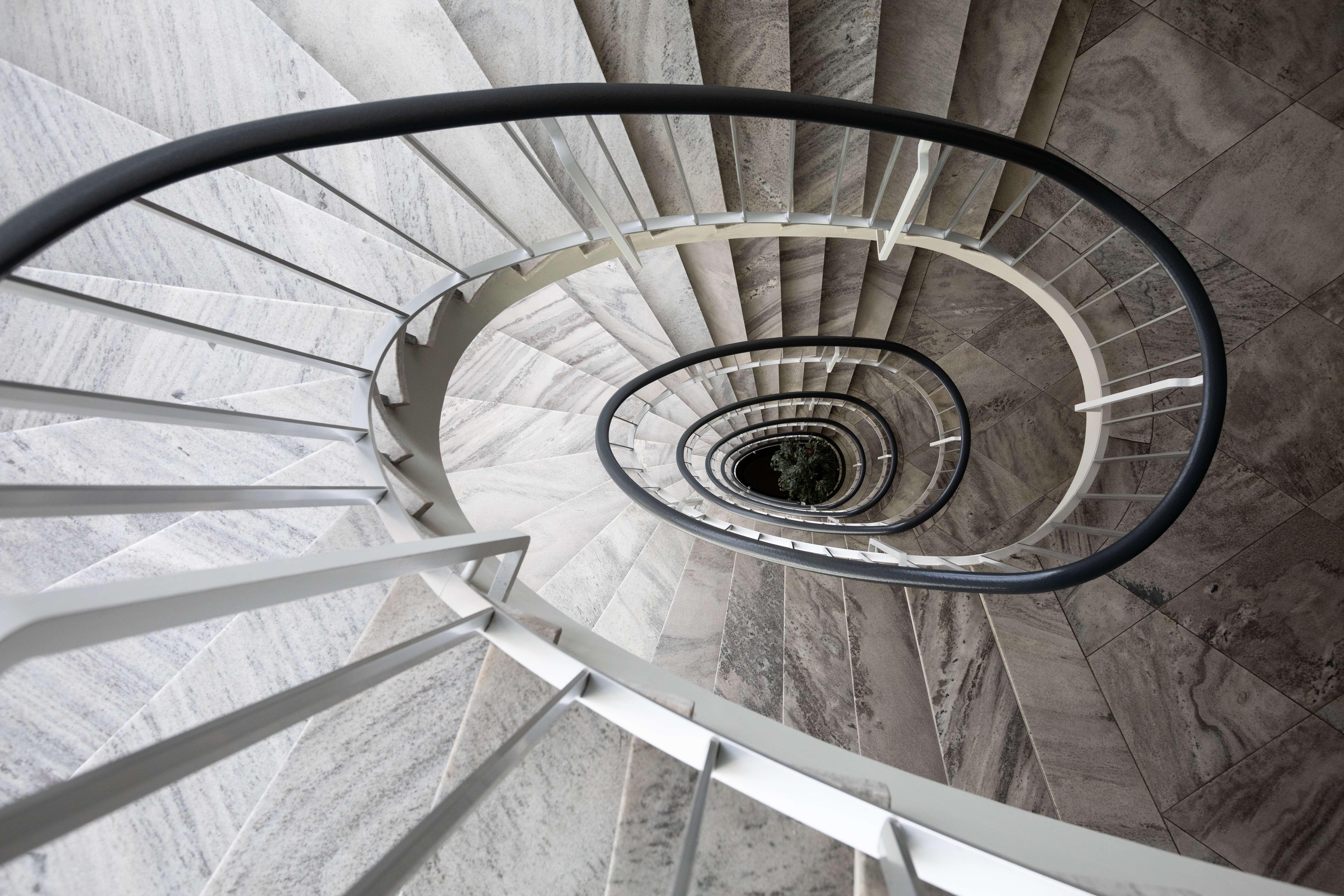 miscellanea, miscellaneous, stairs, ladder, spiral, twisting, torsion, marble 4K