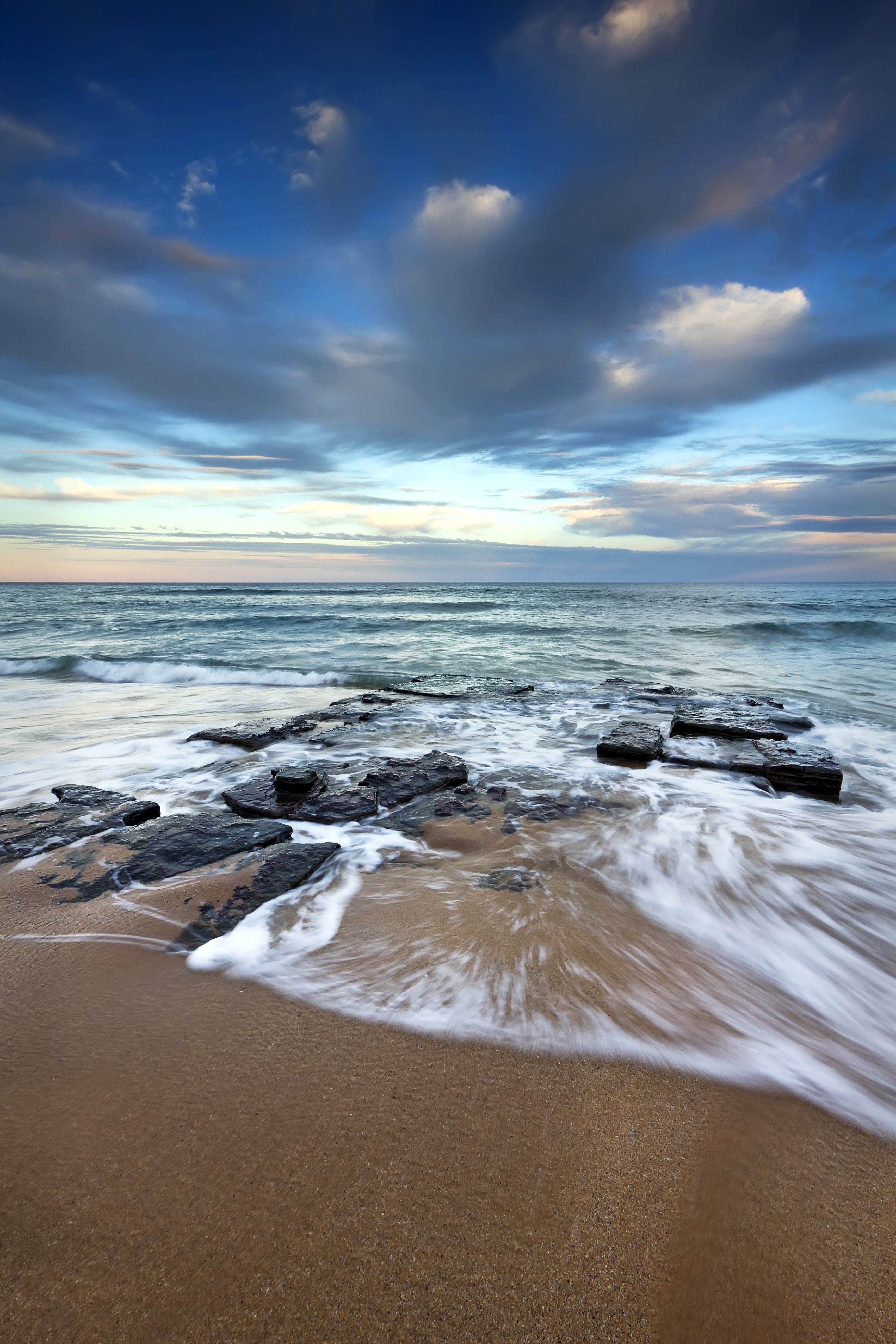 69817 Hintergrundbild herunterladen küste, natur, stones, waves, horizont - Bildschirmschoner und Bilder kostenlos