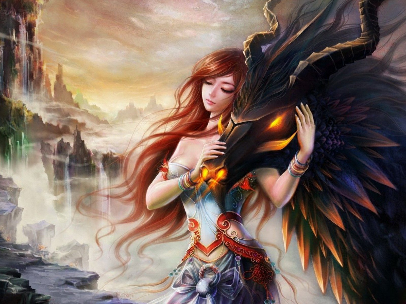 Free Images fantasy, dragon Women