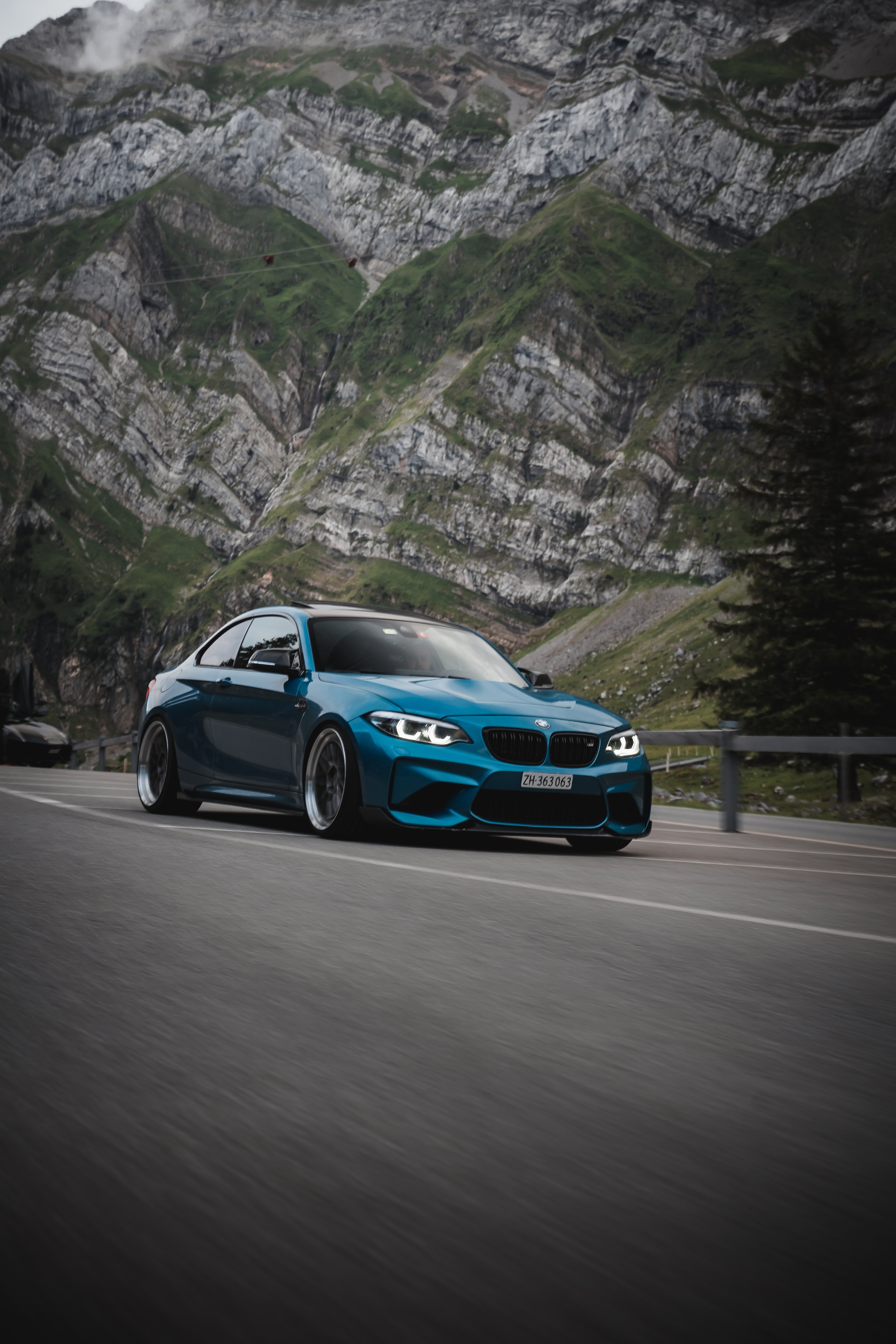bmw, cars, rock, road, car, side view Free Stock Photo