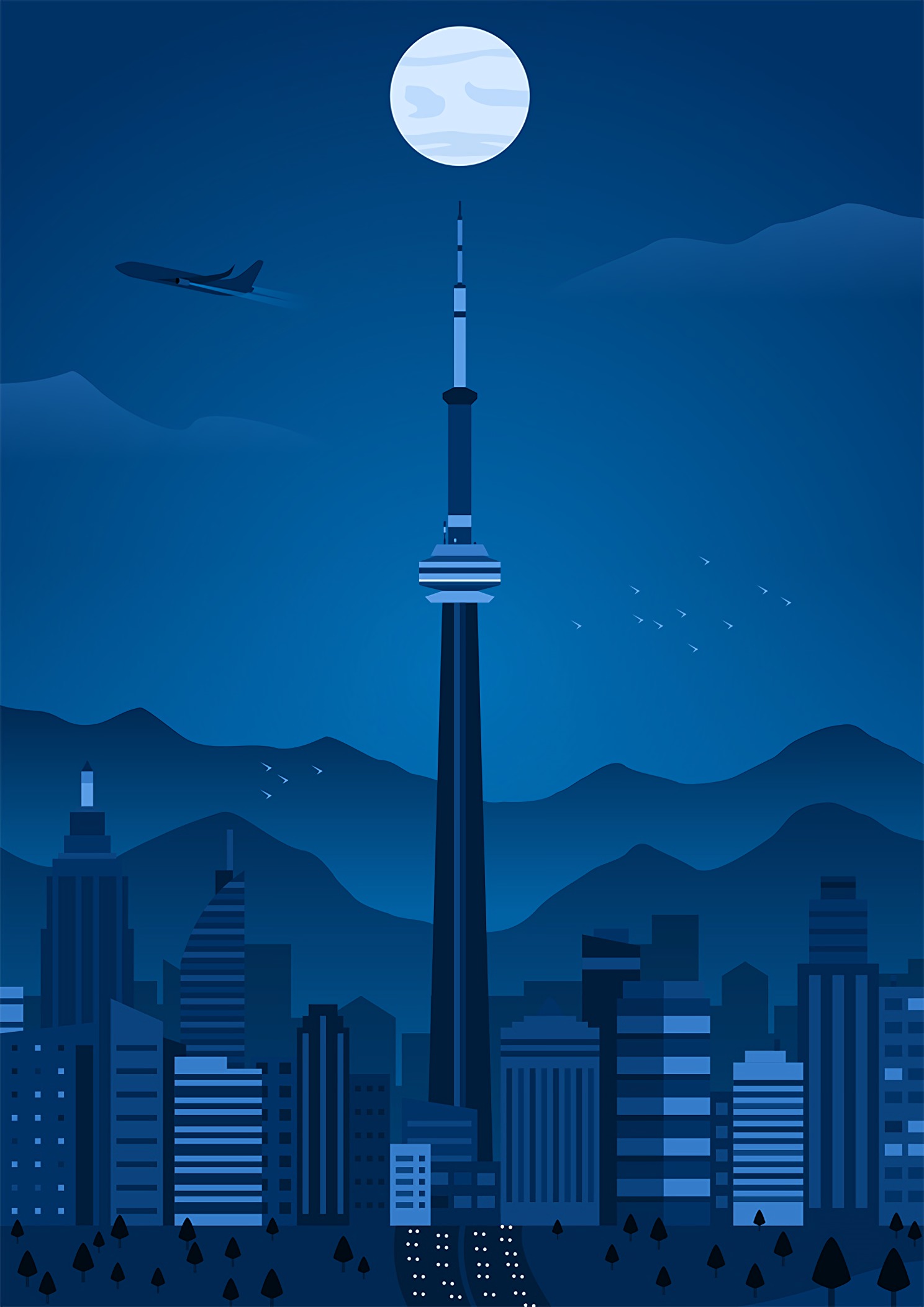Download mobile wallpaper Vector, Art, City, Tower, Night for free.