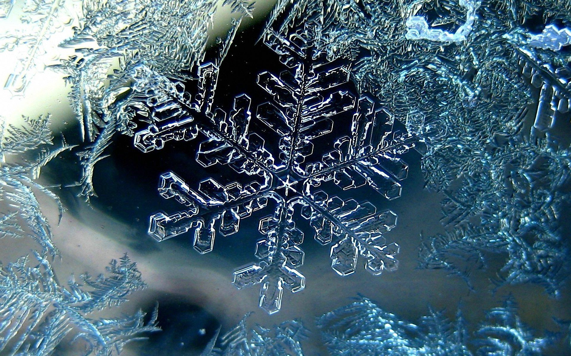 Mobile HD Wallpaper Snowflake ice, macro, winter