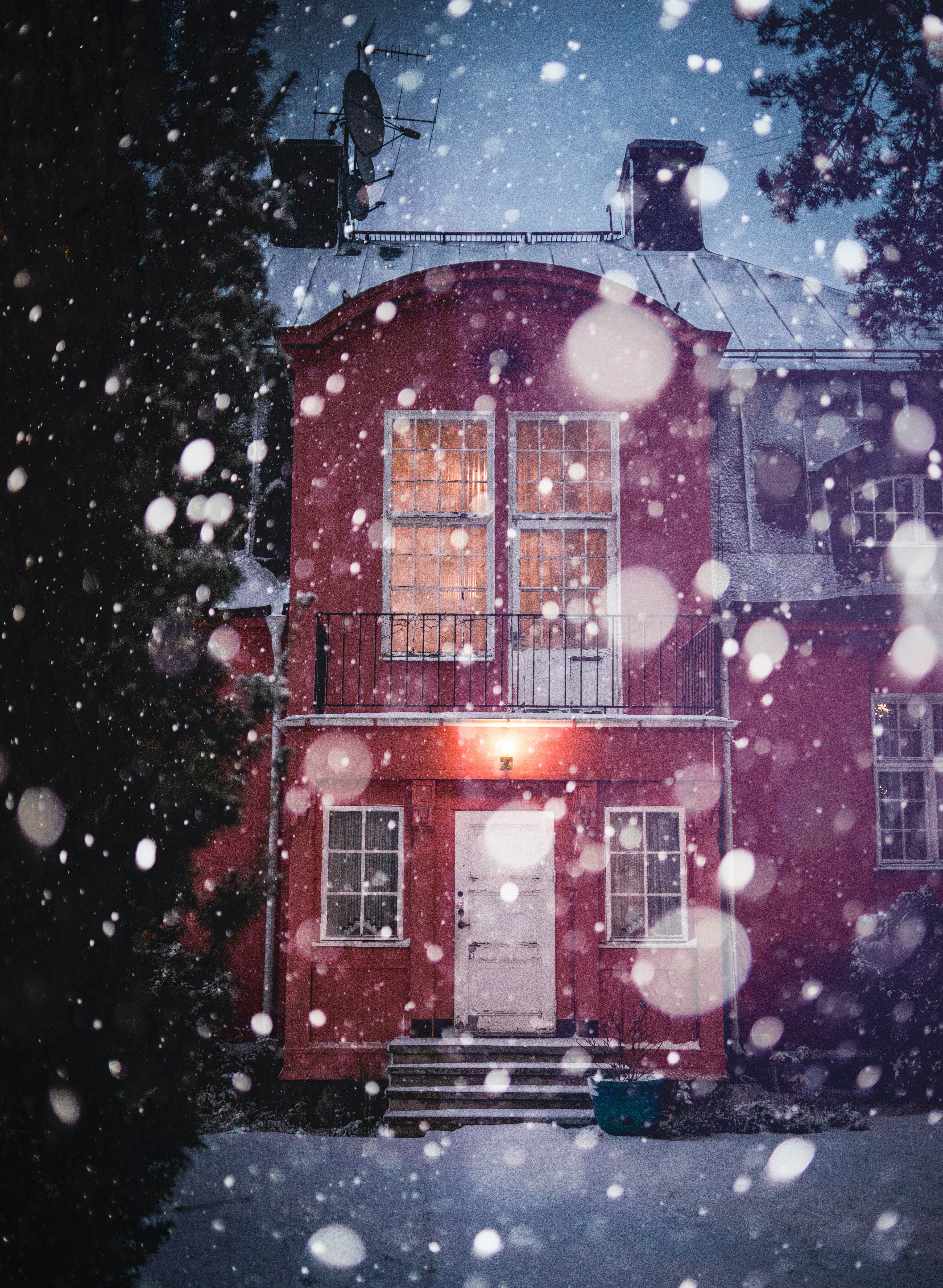 winter, snow, building, miscellanea, miscellaneous, house, snowfall HD wallpaper