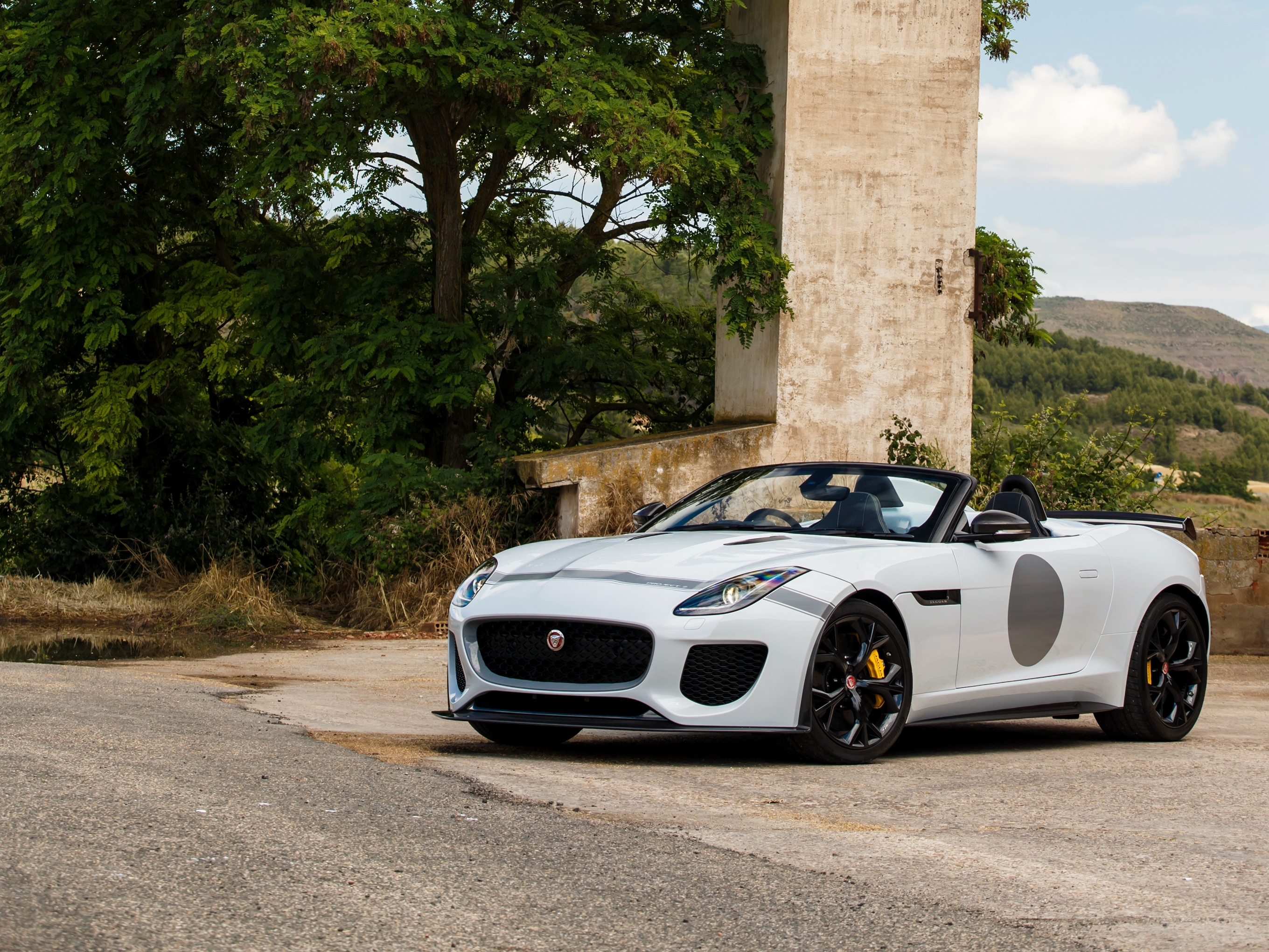 jaguar, cars, white, side view, f type, project 7