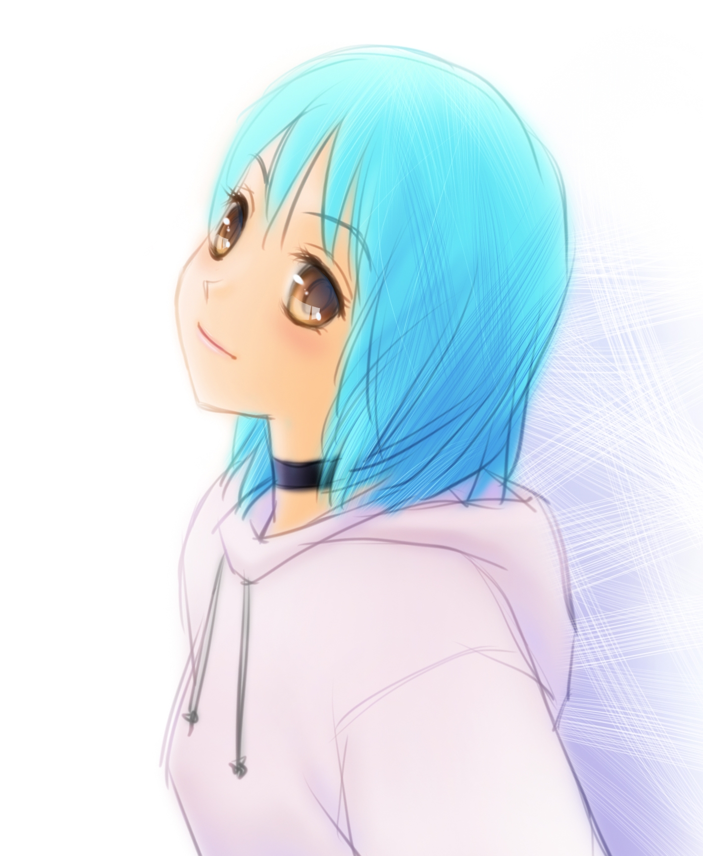 68769 Hintergrundbild herunterladen anime, mädchen, haar, sweatshirt, kapuzenpulli - Bildschirmschoner und Bilder kostenlos