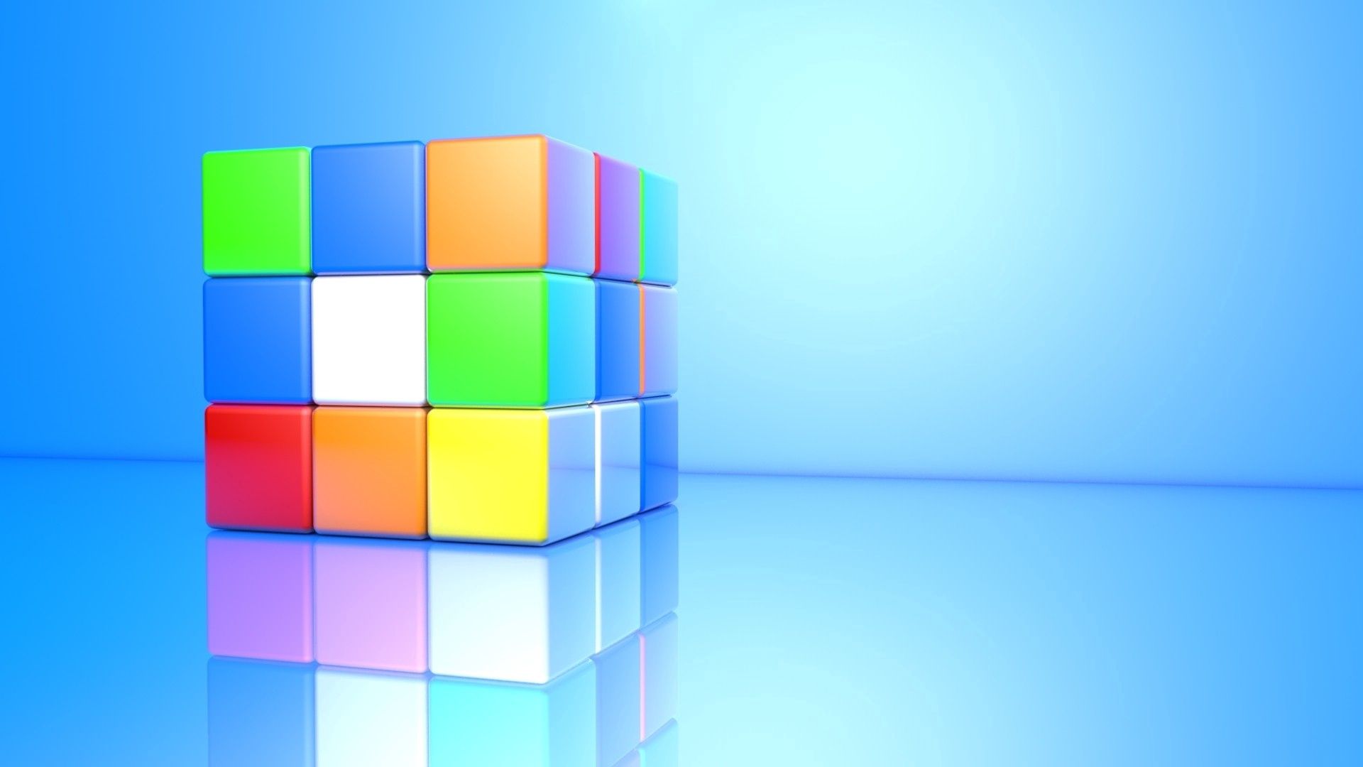 cube, rubik's cube, 3d, motley, multicolored, surface