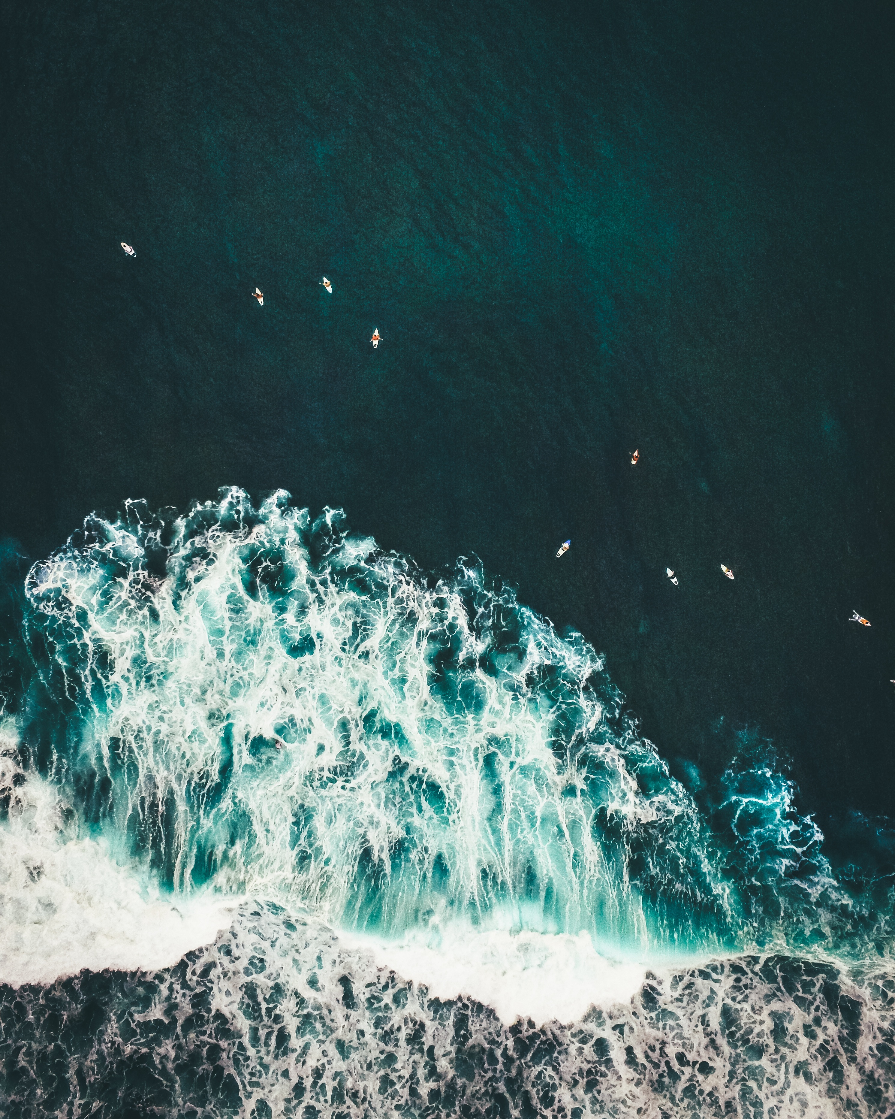 32k Wallpaper Surf waves, tropics, nature, view from above