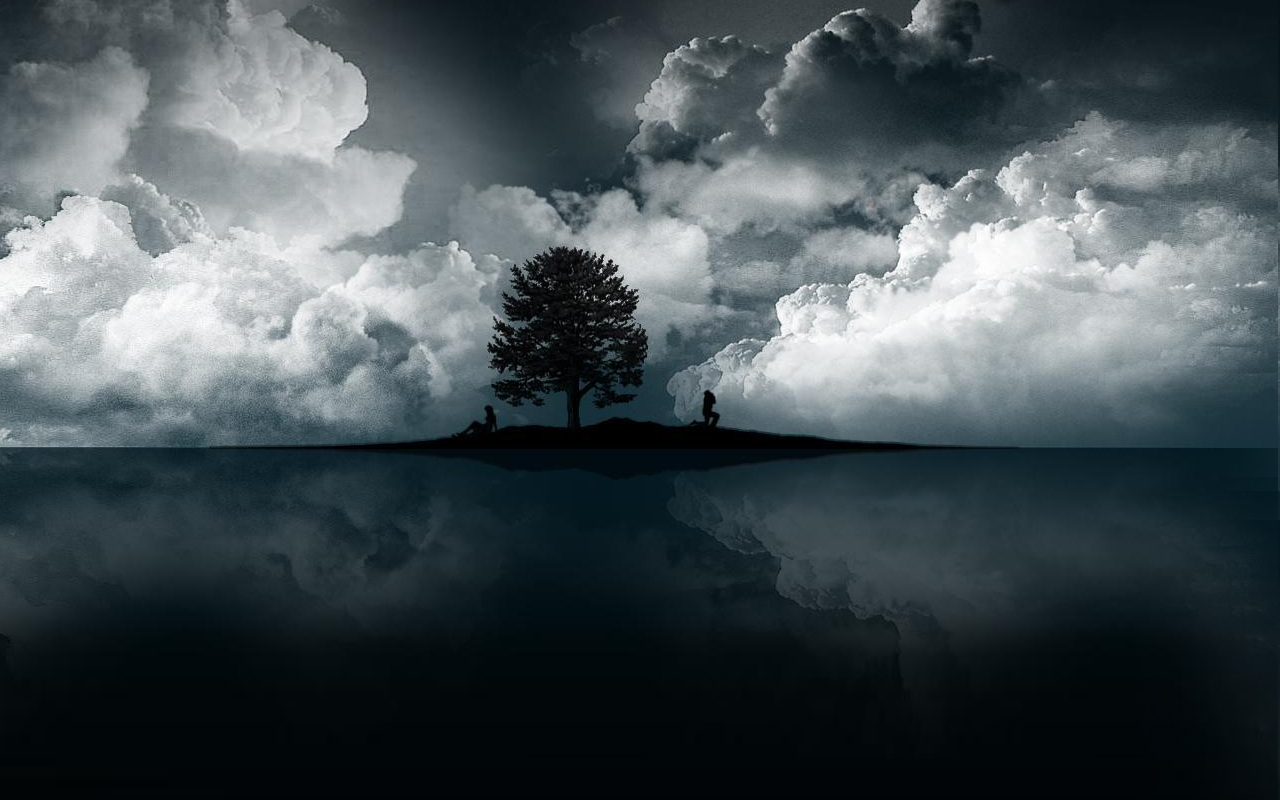 desktop and mobile nature, tree, cloud