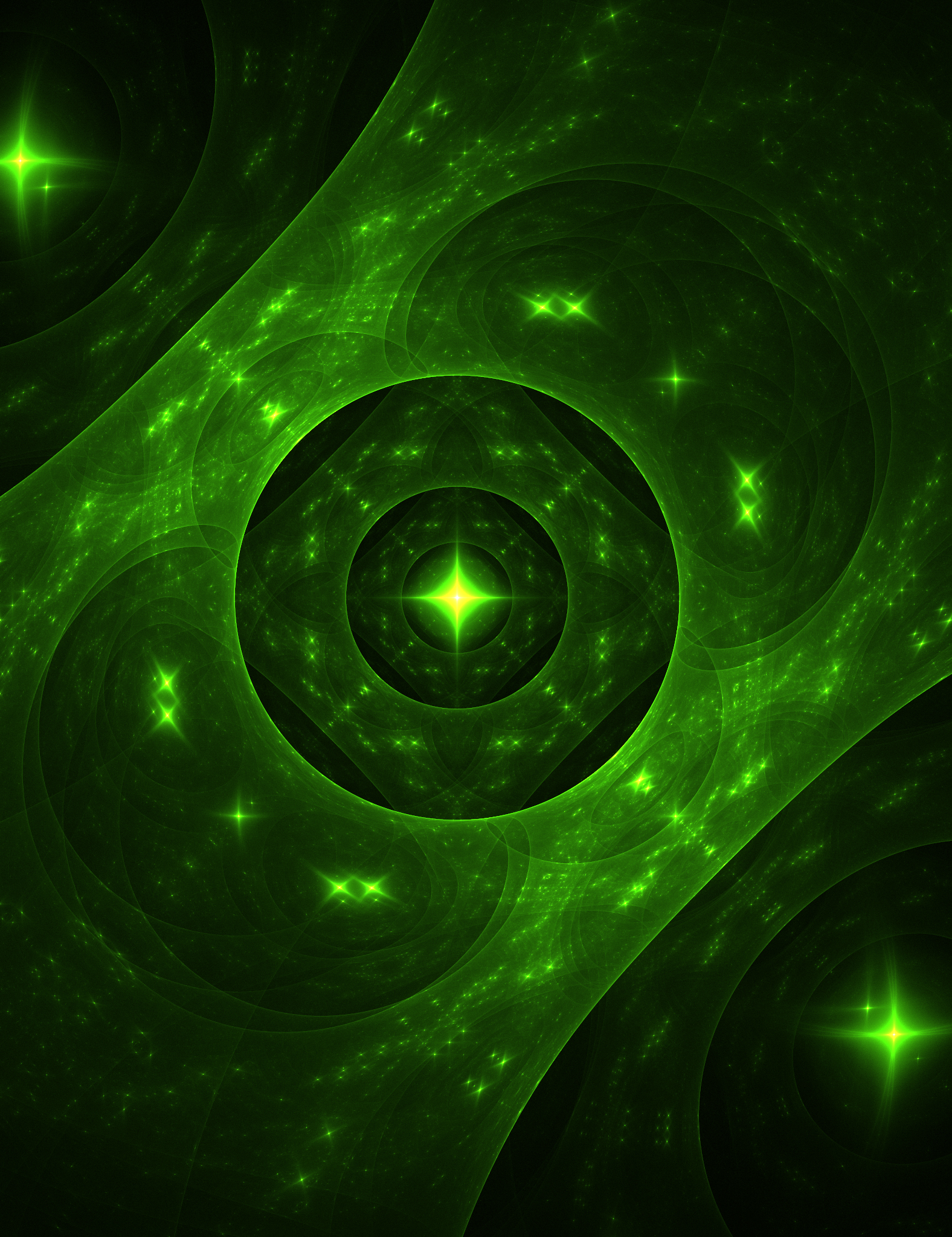 green, glow, abstract, fractal HD Mobile
