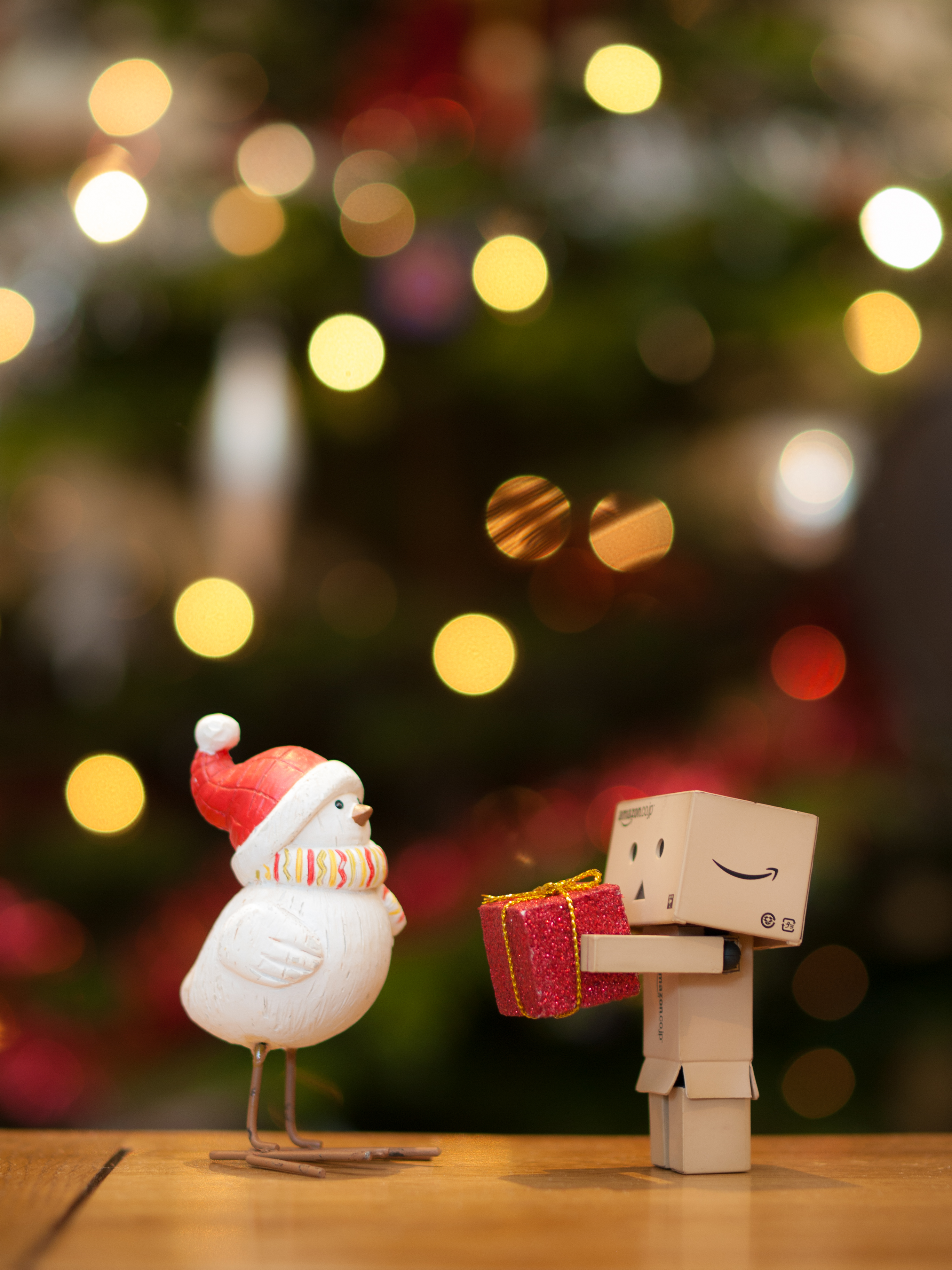 cardboard robot, miscellanea, miscellaneous, christmas, present, gift, danbo, chick, chicken Phone Background