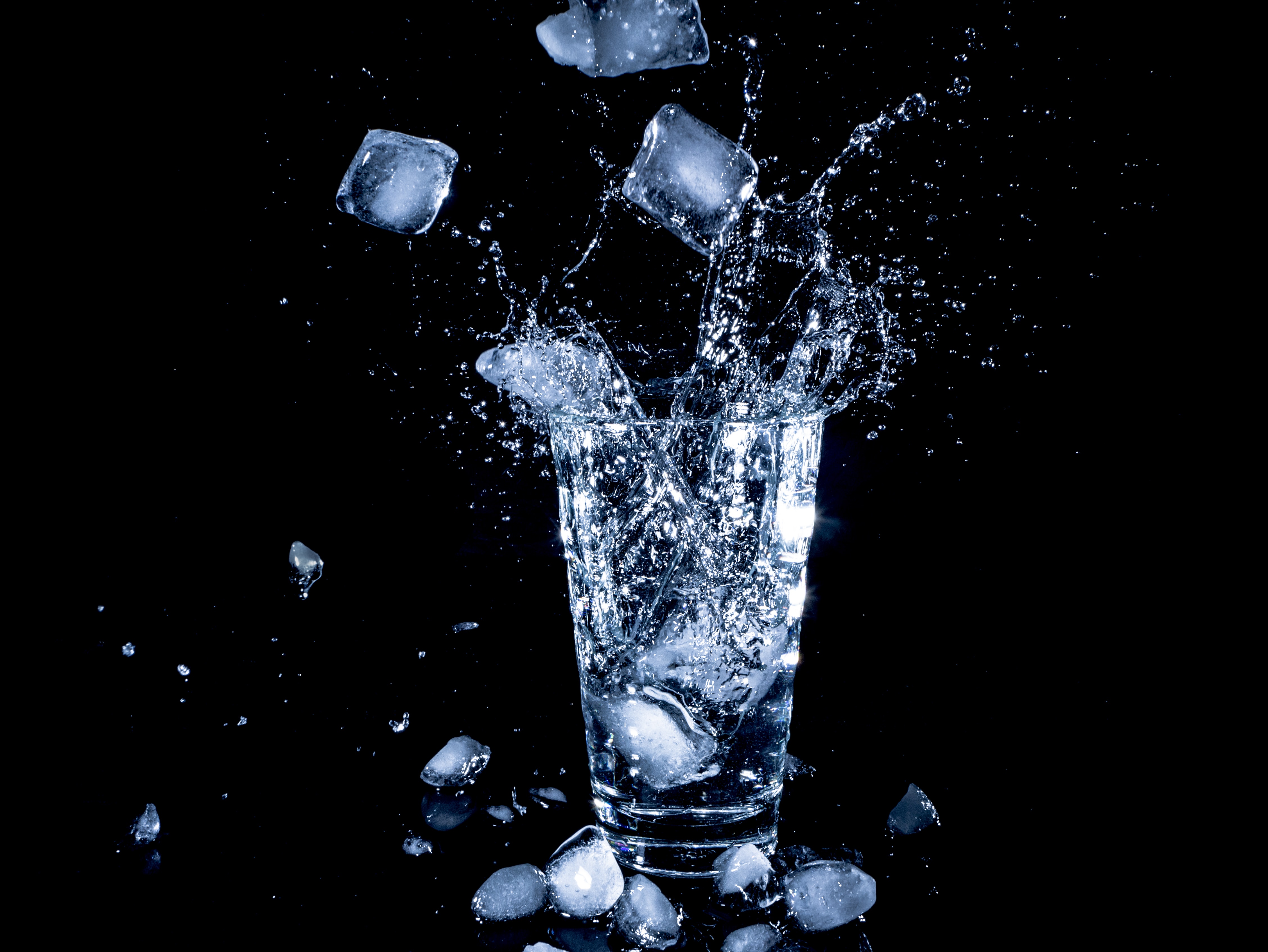 ice, glass, water, miscellanea, miscellaneous, spray Phone Background
