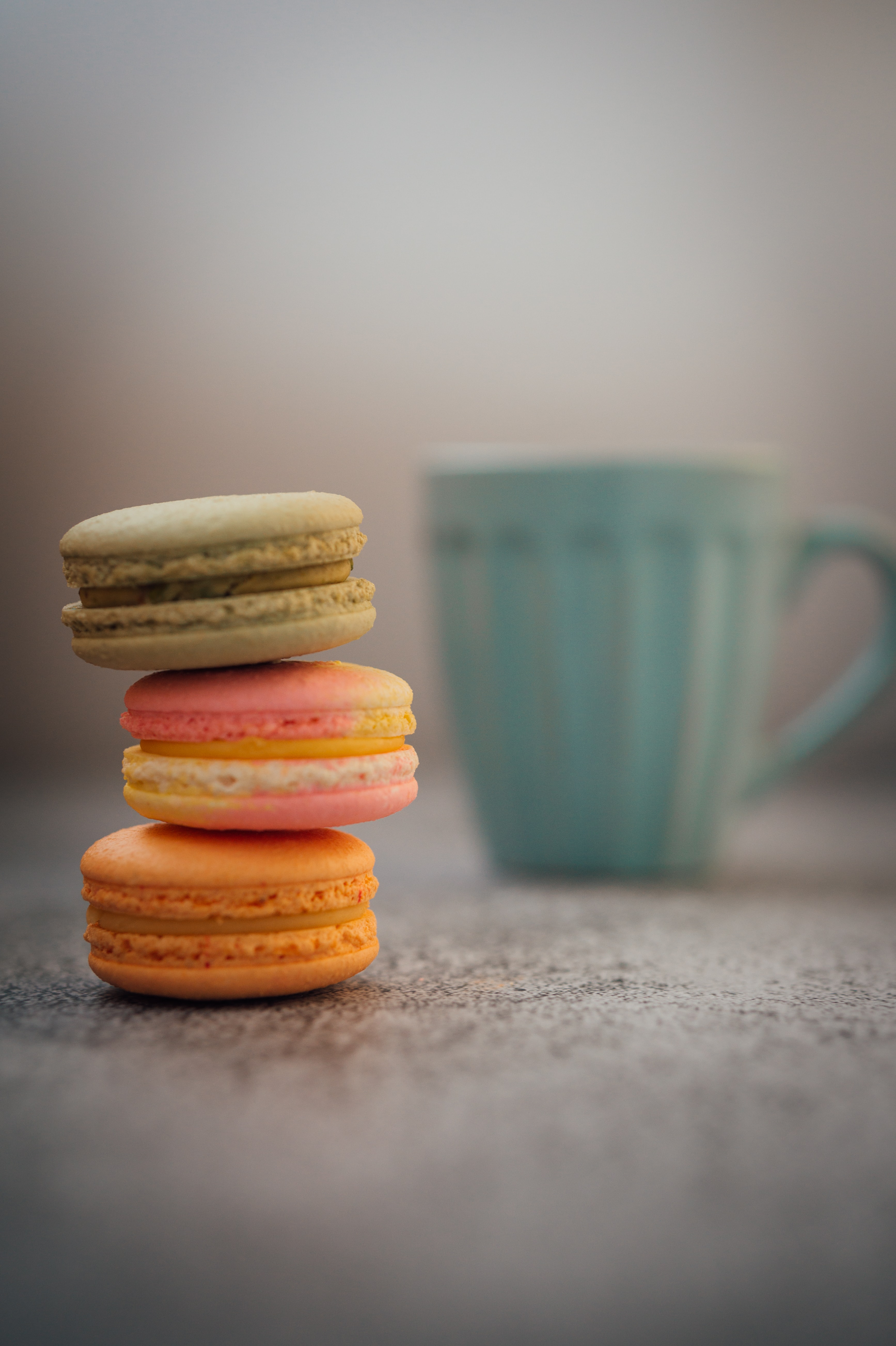 food, motley, cookies, multicolored, cup, macaroons, makaroons wallpapers for tablet