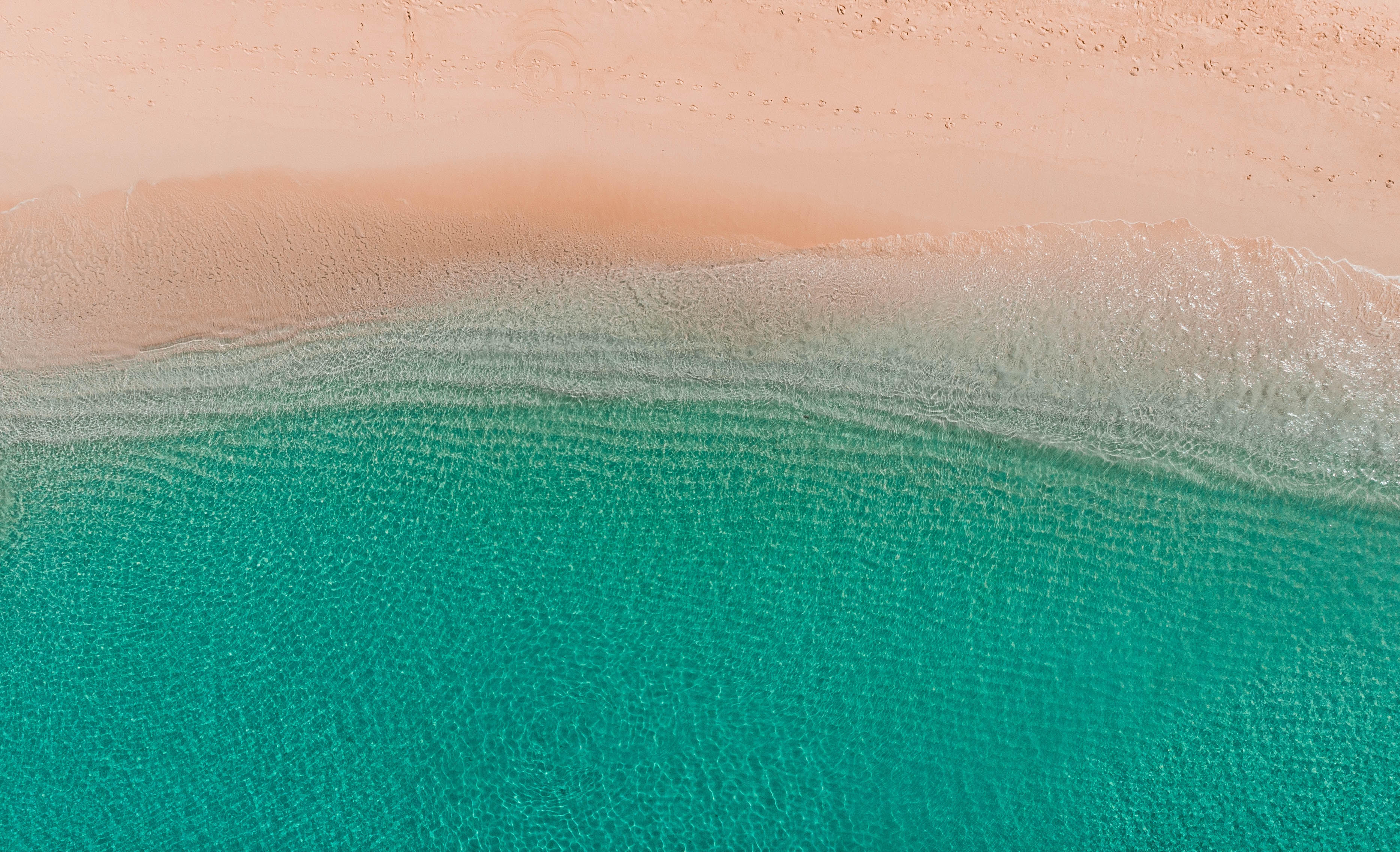 Sand sea, beach, water, view from above 8k Backgrounds