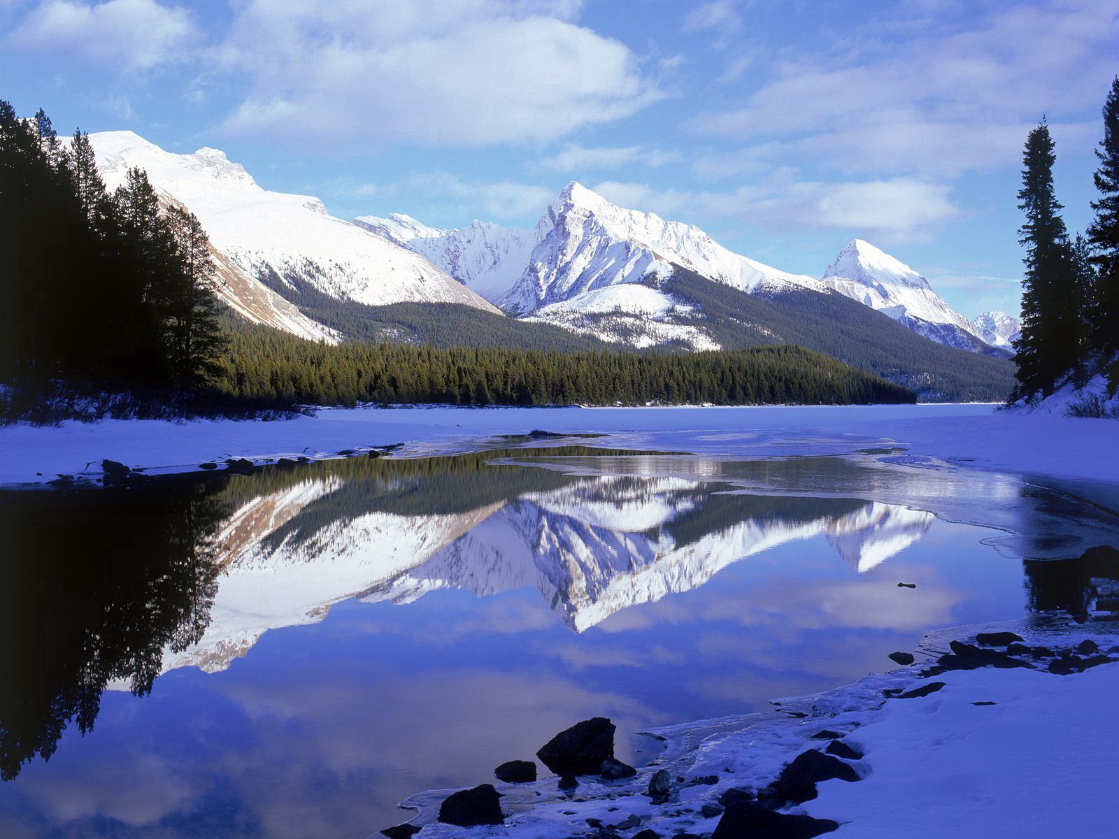 nature, reflection, tops, lake Free HD pic