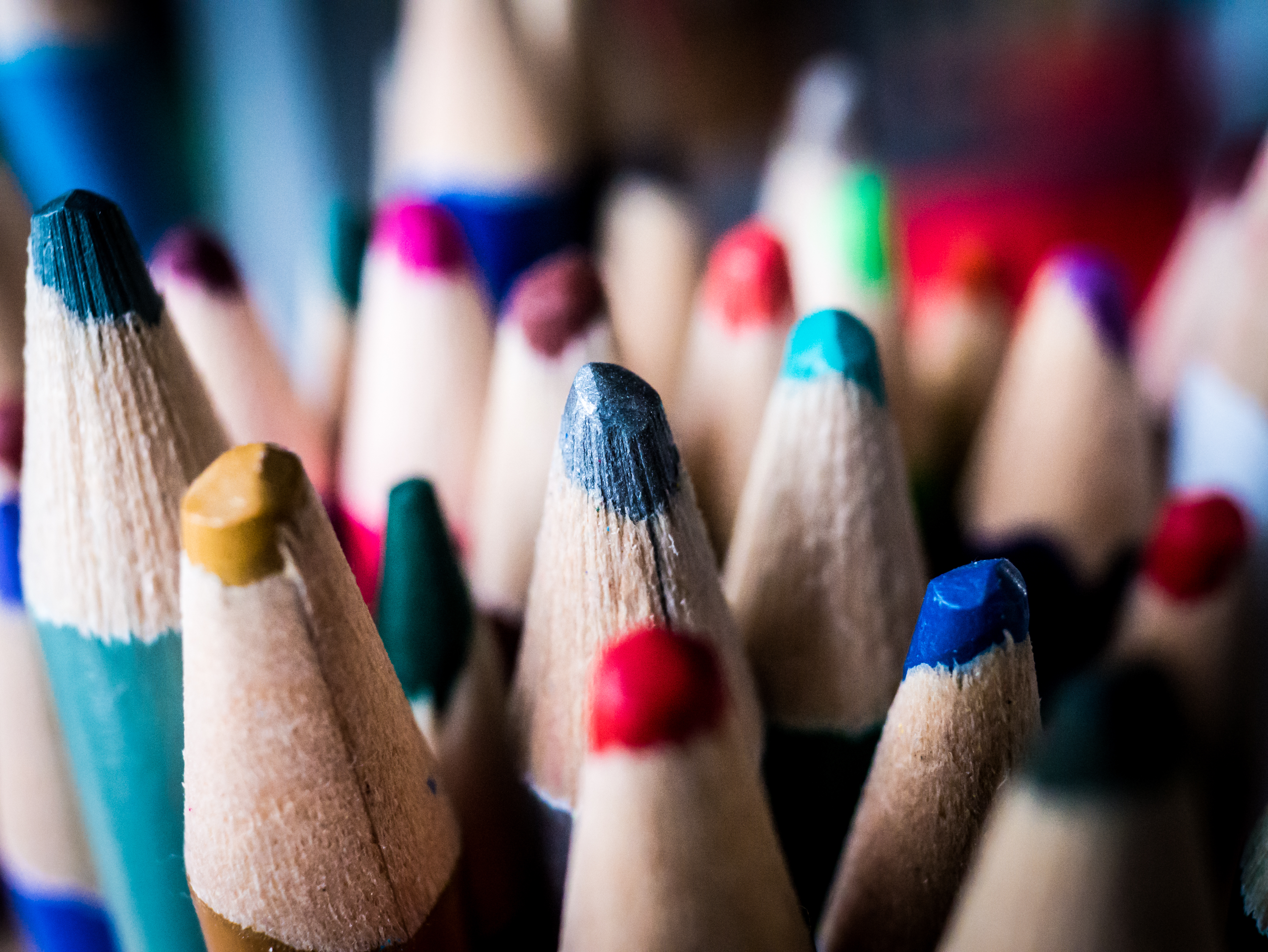 miscellanea, miscellaneous, multicolored, motley, colored pencils, spearhead, prick, colour pencils