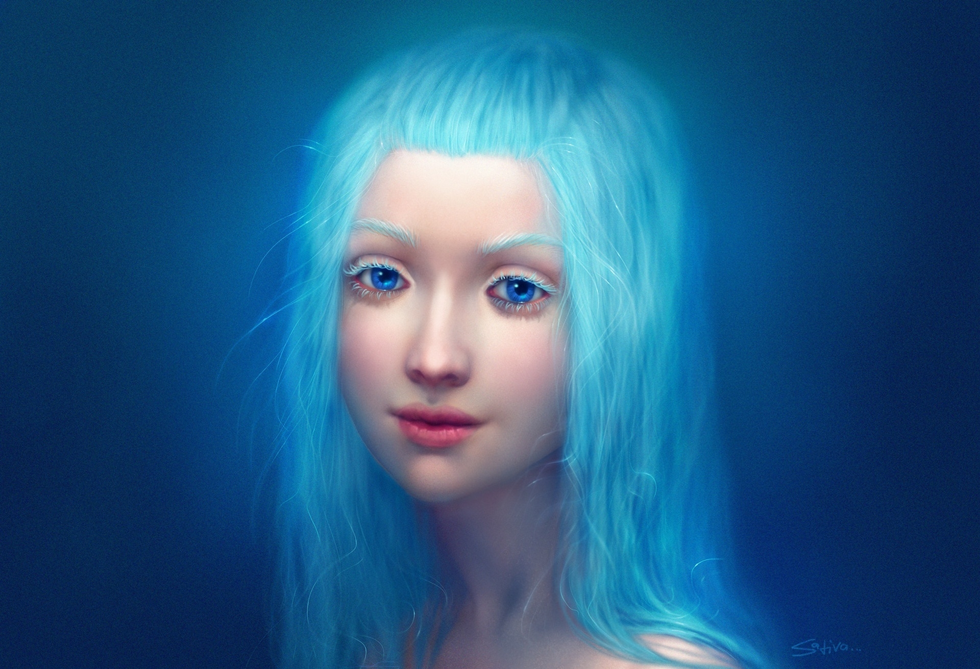 Hair pretty, girl, eyebrows, blue 4k Wallpaper
