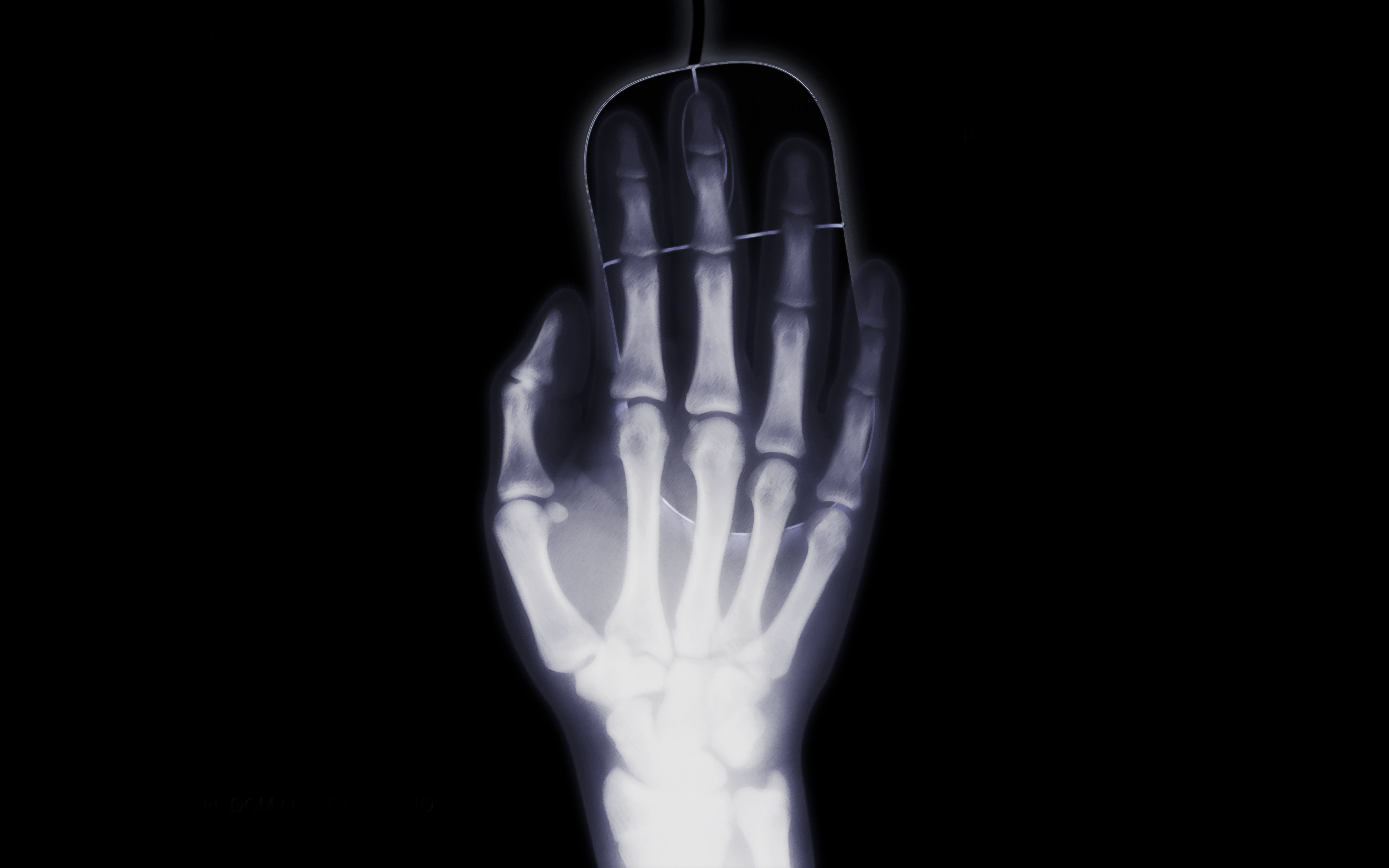 black, bones, photography, x ray, hand, humor, minimalist, mouse (peripheral), x ray vision