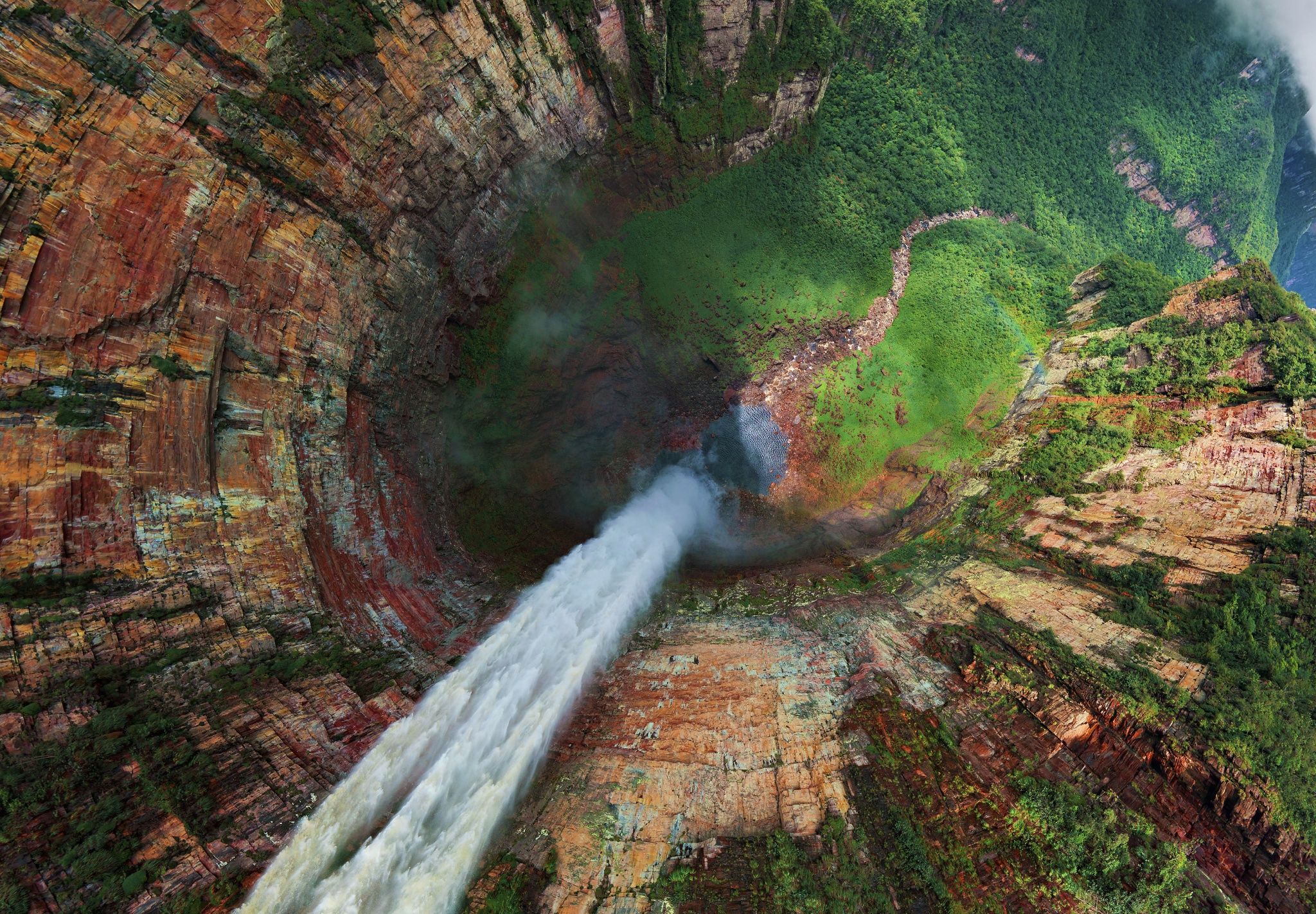 venezuela, earth, waterfall, cliff, moss, mountain, nature, vegetation, water, waterfalls