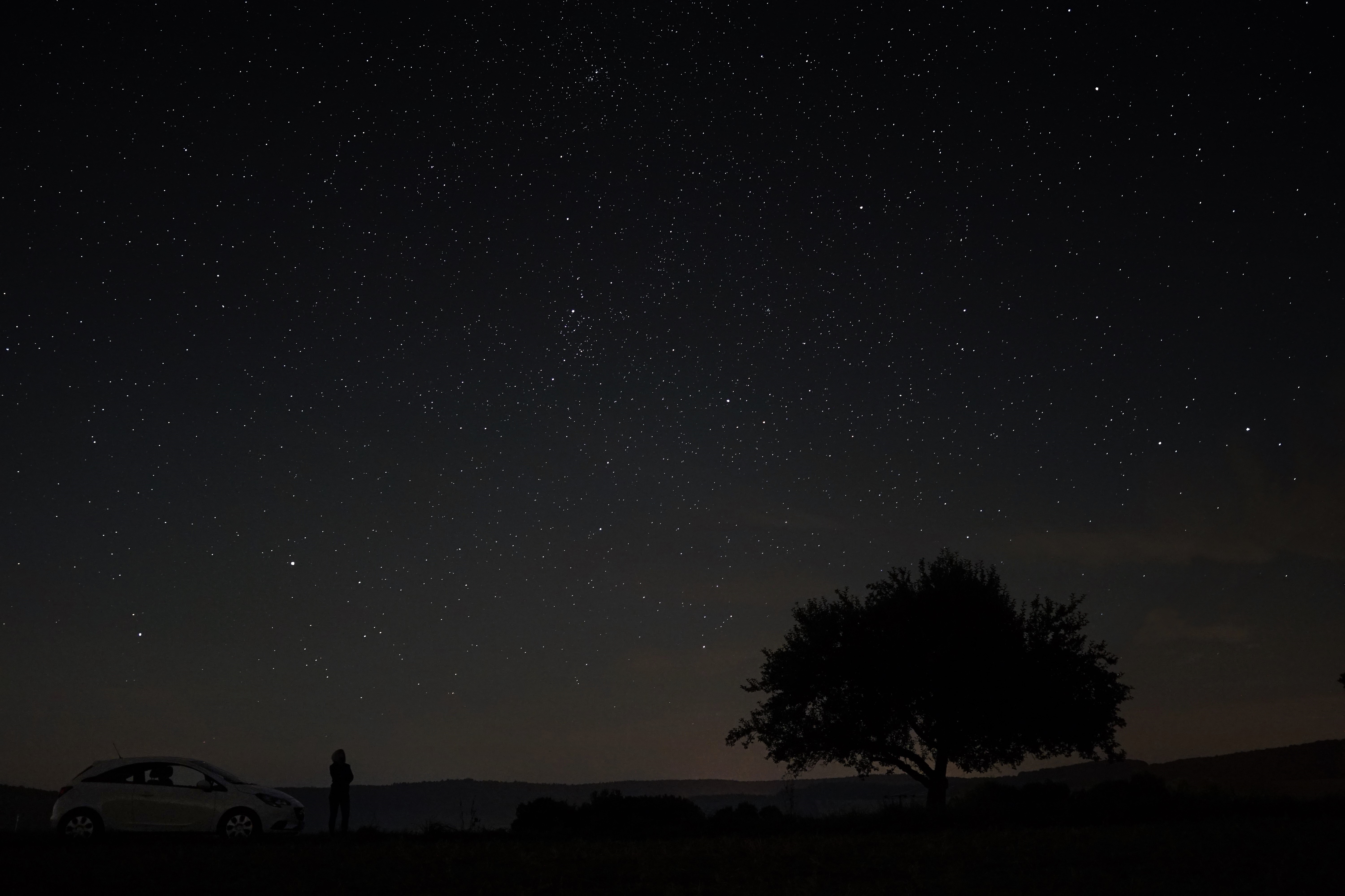 Phone Background night, starry sky, sky, wood