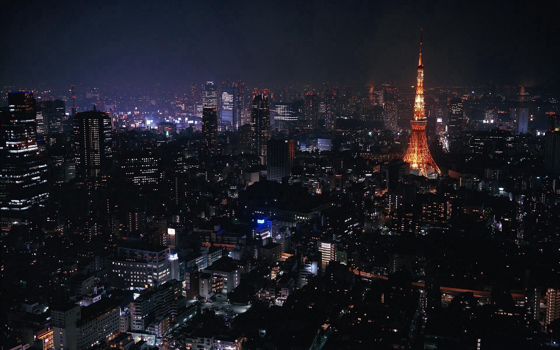 Cool HD Wallpaper night, city, lights, tokyo
