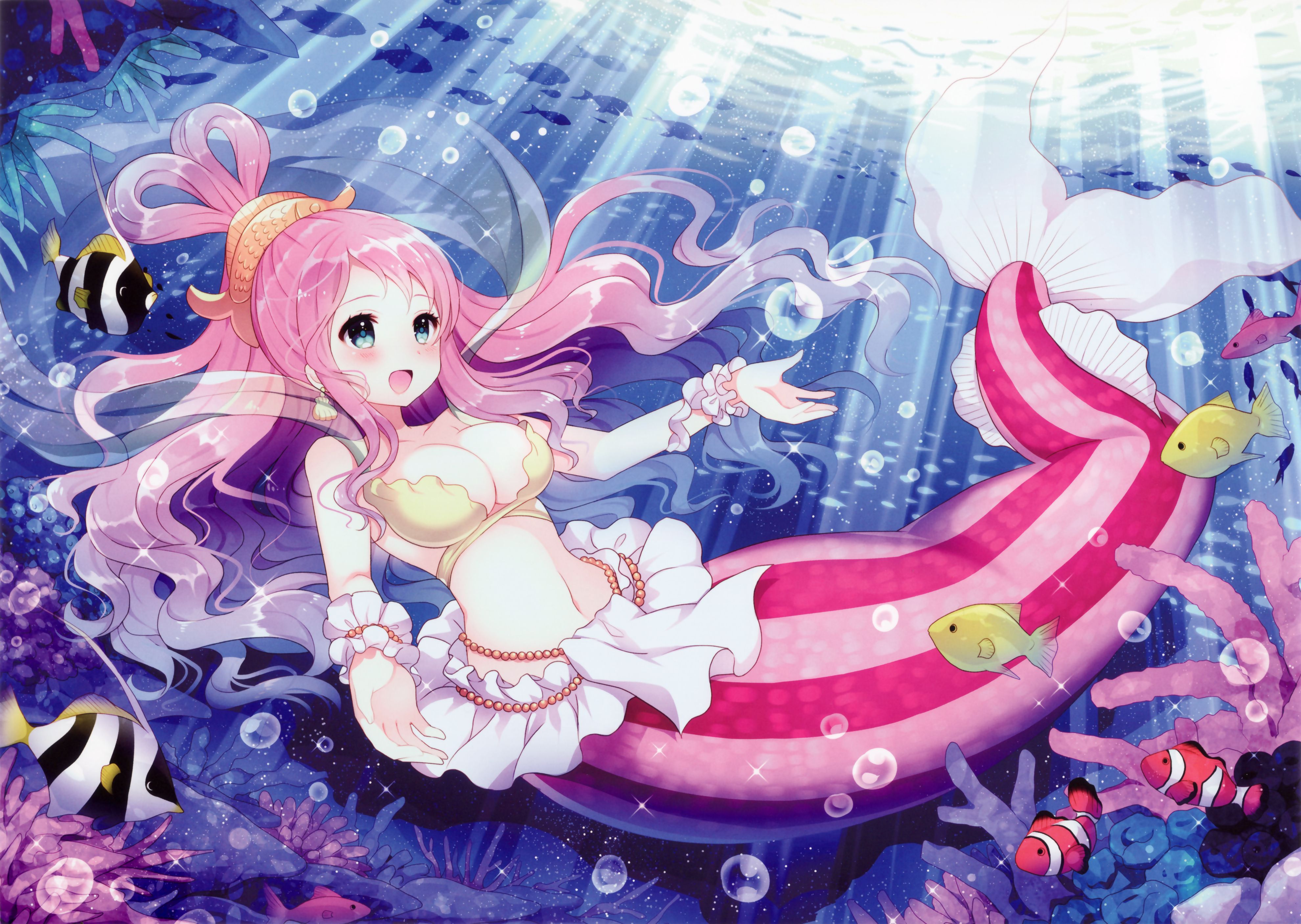 underwater, anime, fish, long hair collection of HD images
