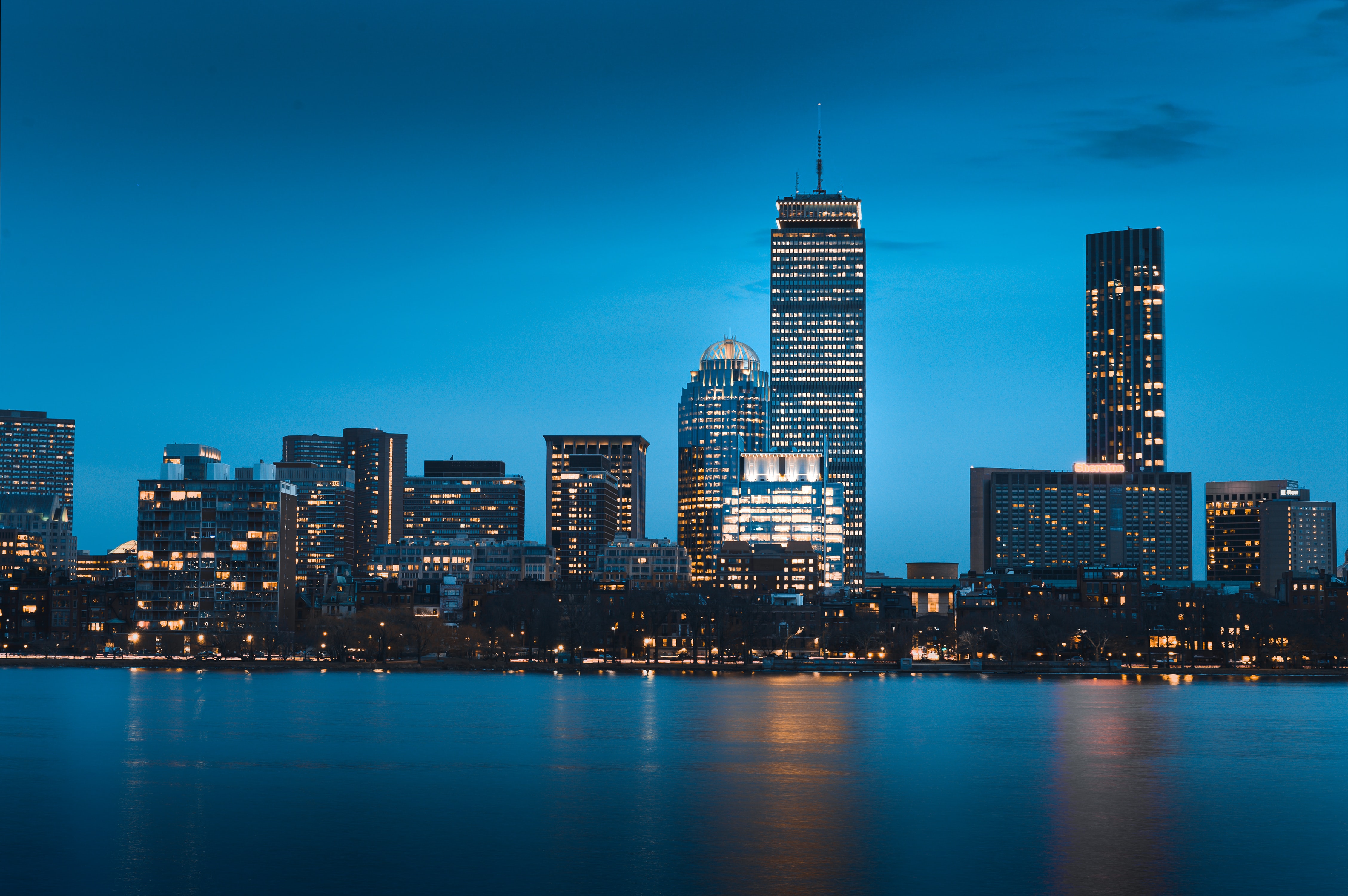 boston, united states, cities, night city Free HD pic