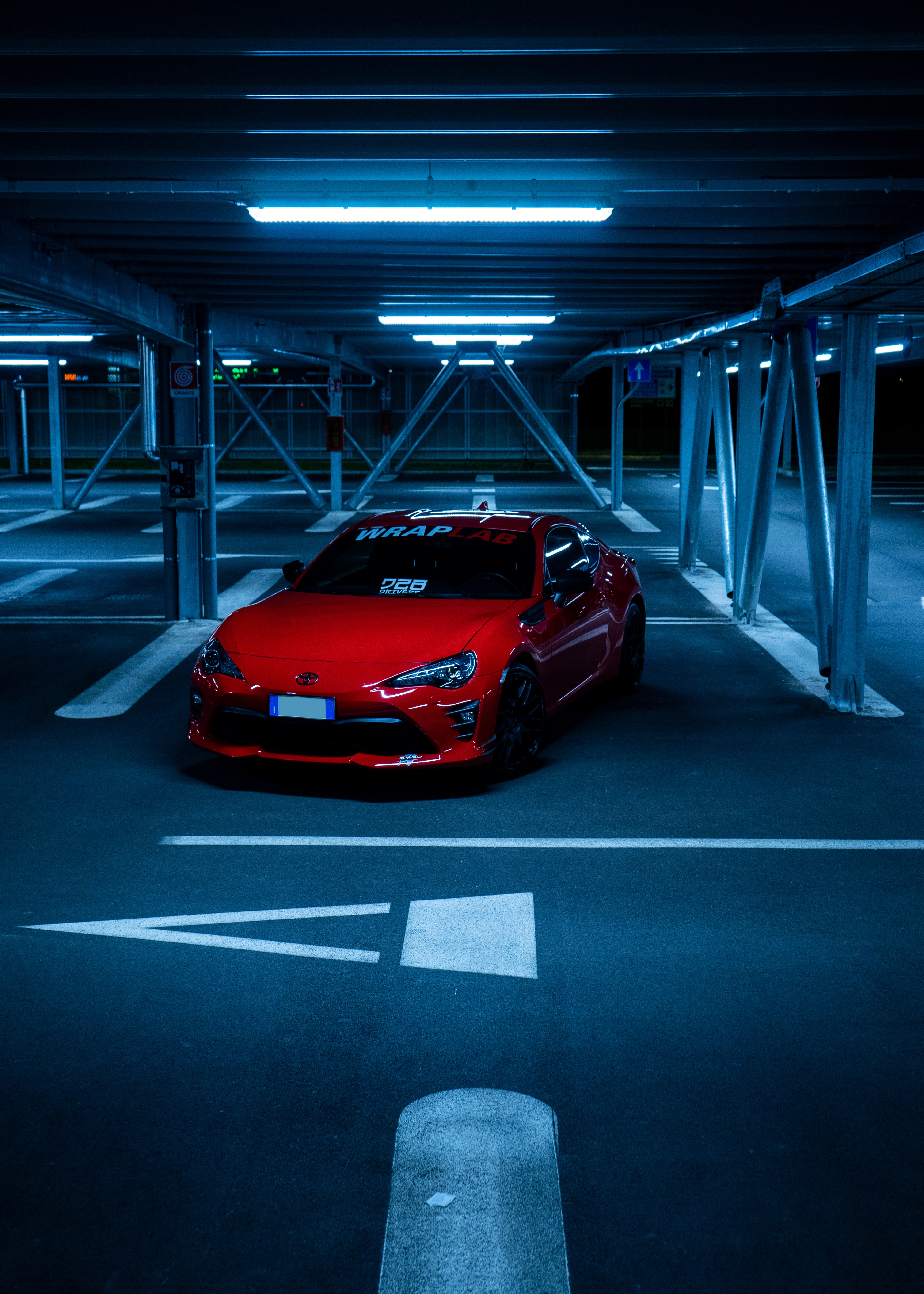 toyota, cars, sports, red, car, sports car, parking Free Stock Photo