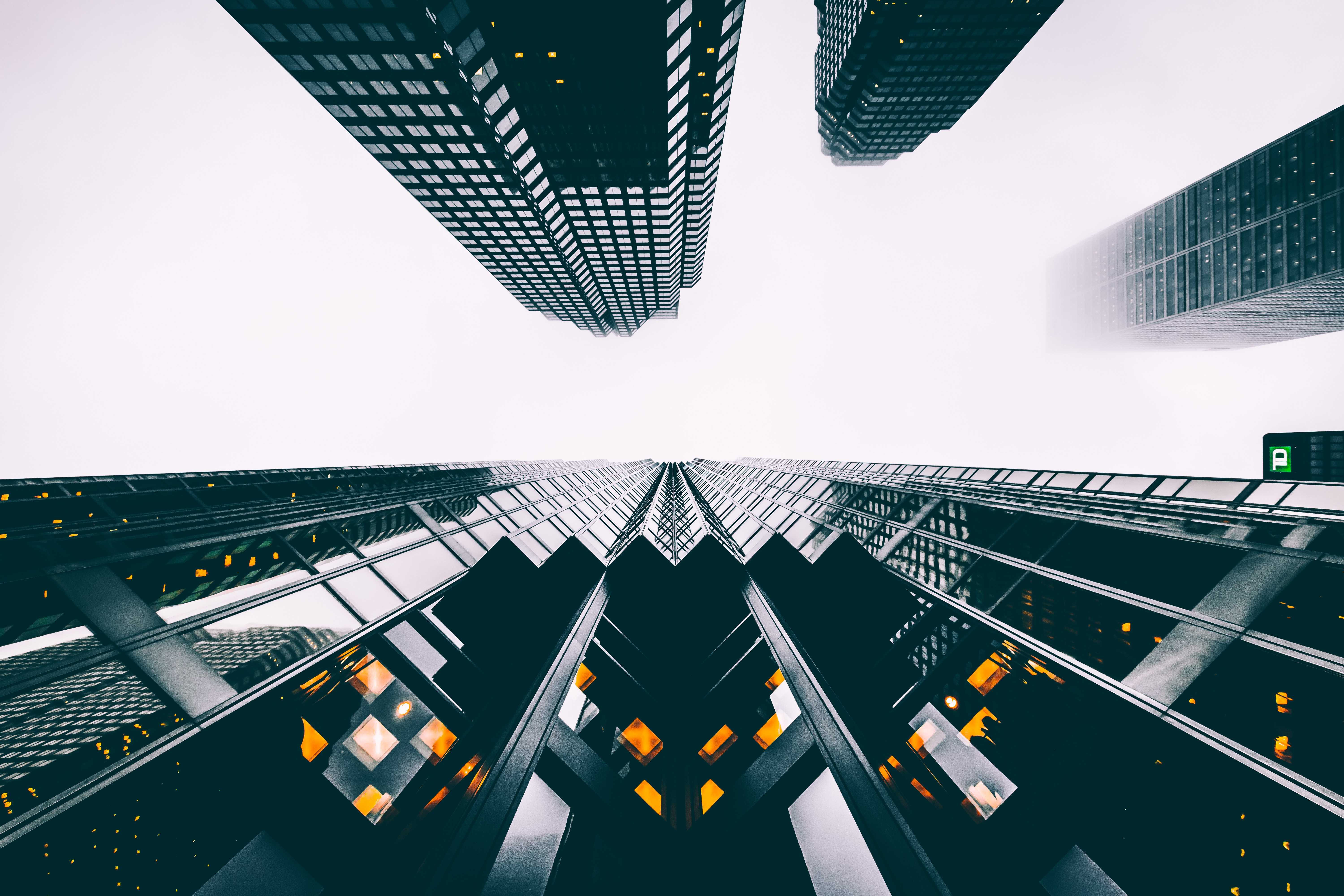 bottom view, building, skyscrapers, sky, minimalism cell phone wallpapers