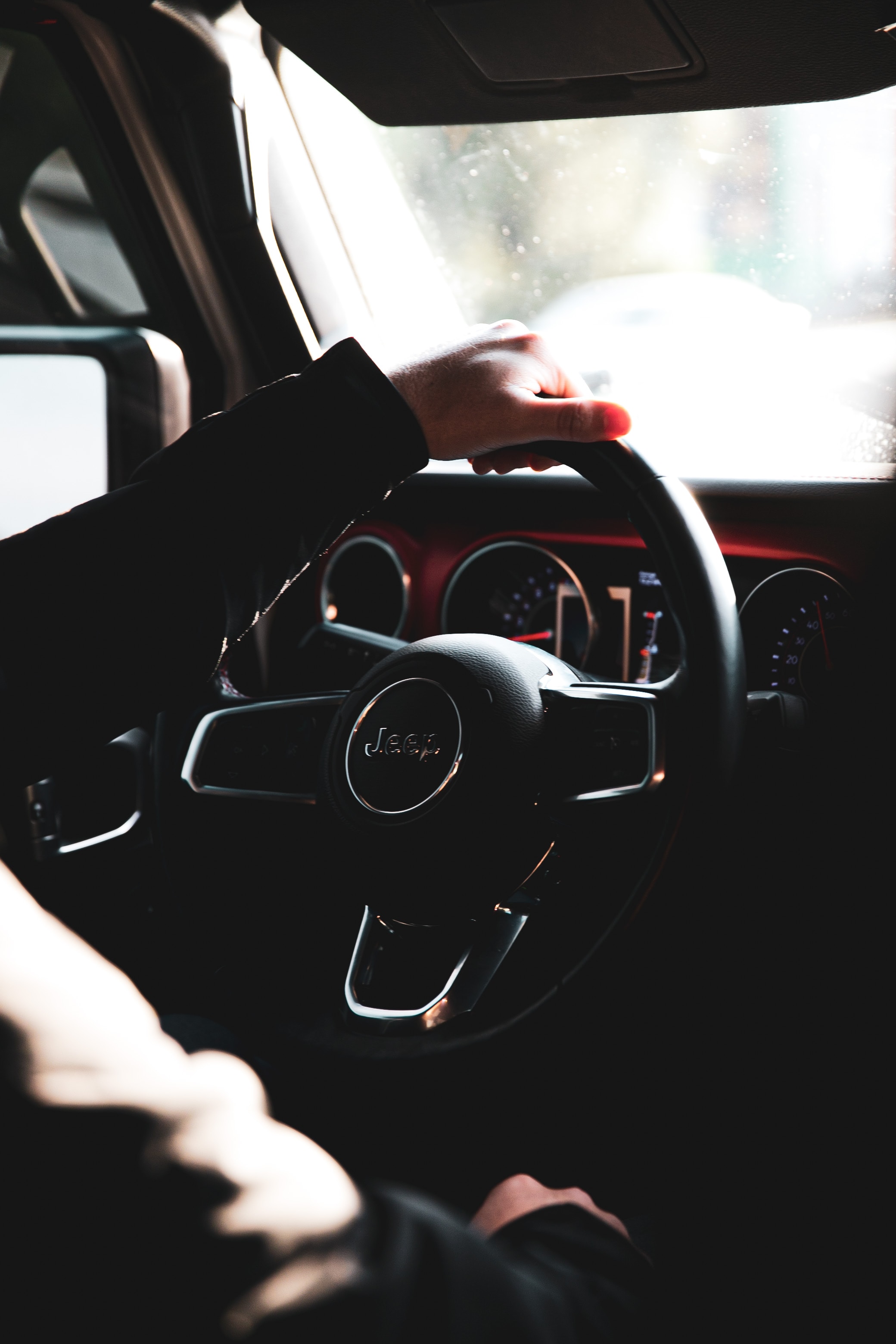 steering wheel, dark, rudder, cars, hand, car, machine, salon