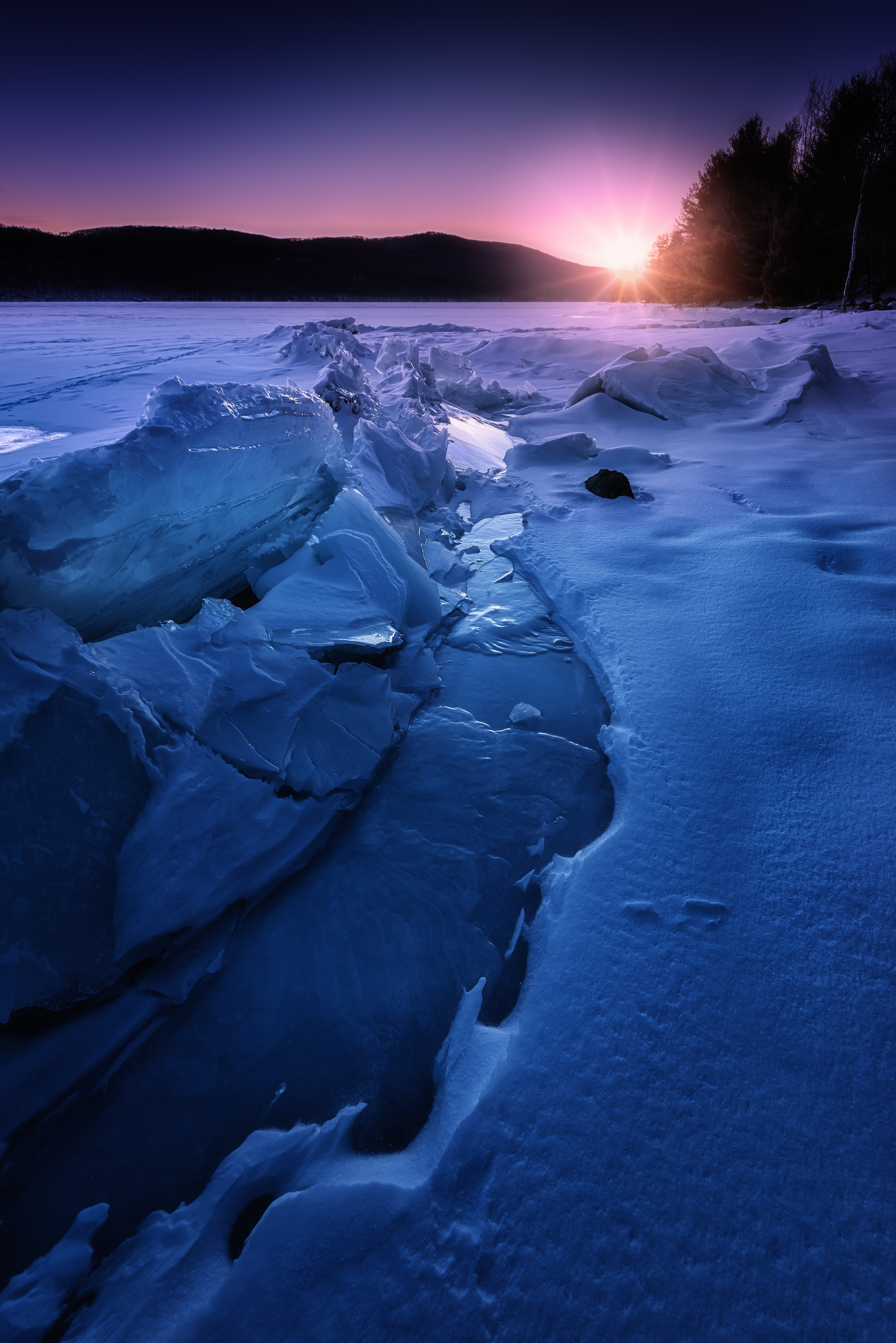 sunset, horizon, ice, ice floe collection of HD wallpaper