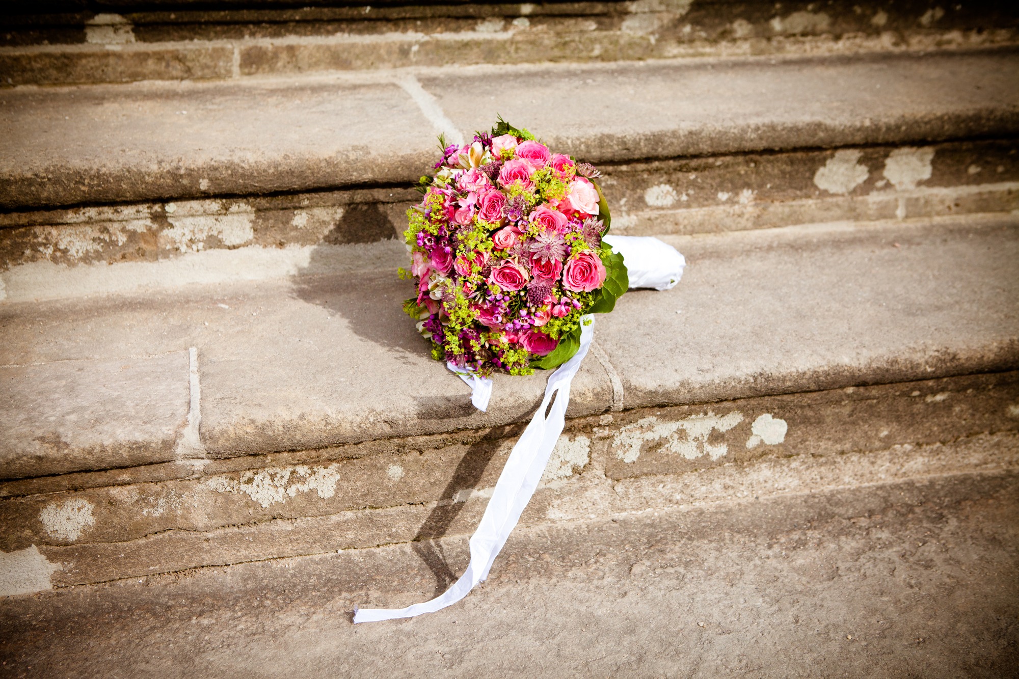 bouquet, bridal, holidays, stairs Square Wallpapers