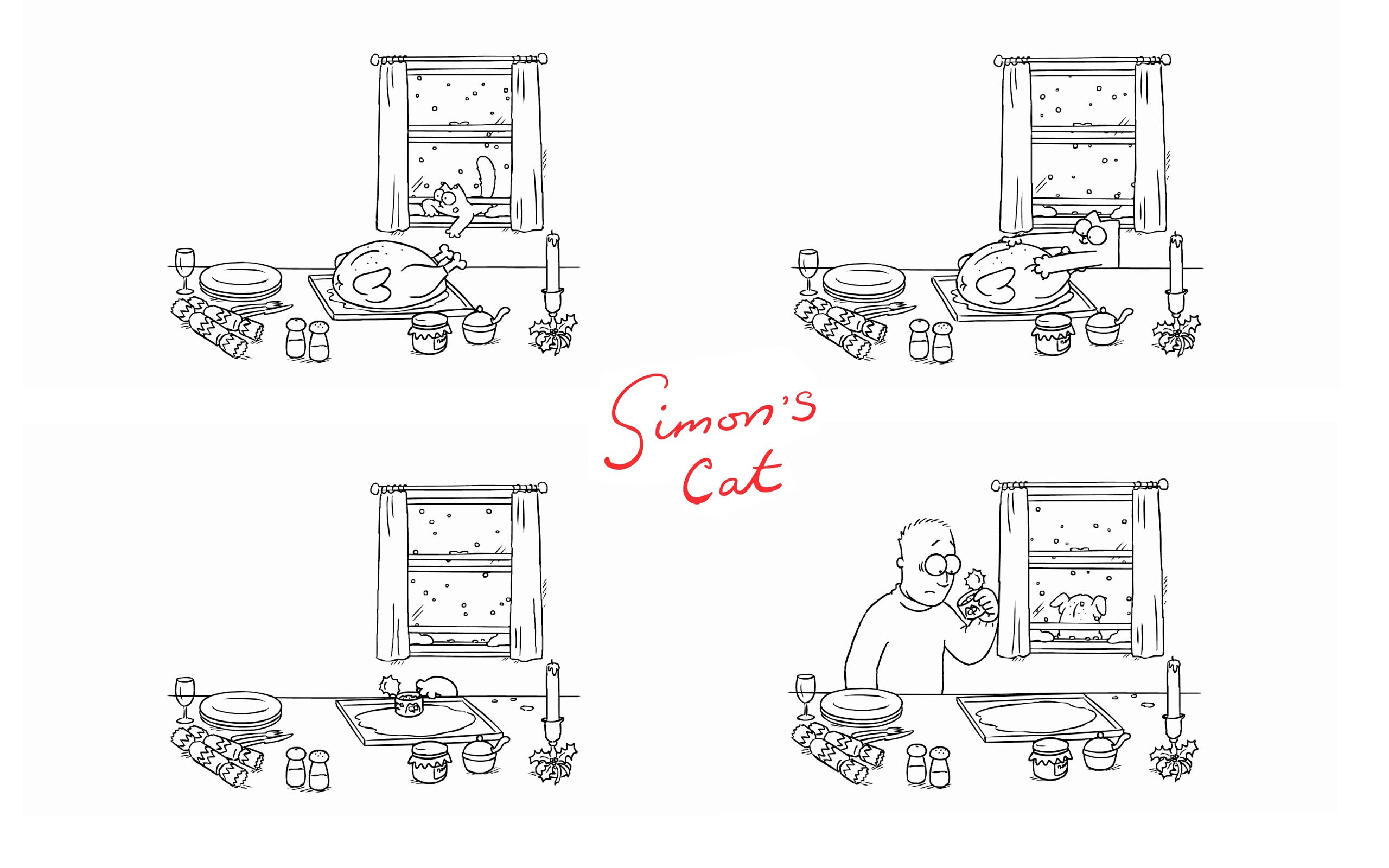 73878 Hintergrundbilder und Simon's Cat Bilder auf dem Desktop. Laden Sie cartoon, weihnachten, simon's cat, verschiedenes, sonstige, karikatur, truthahn, turkei, simon es cat, simons katze Bildschirmschoner kostenlos auf den PC herunter