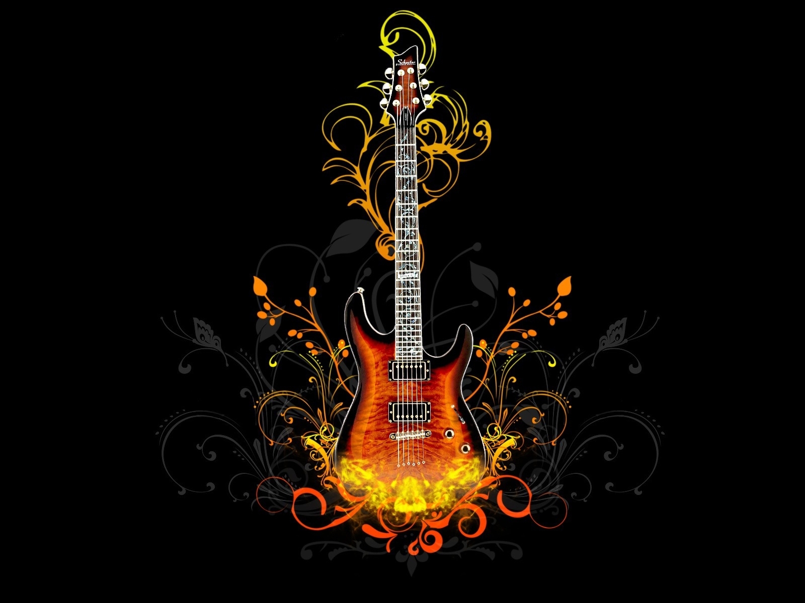 guitars, music, tools, objects, black wallpaper for mobile