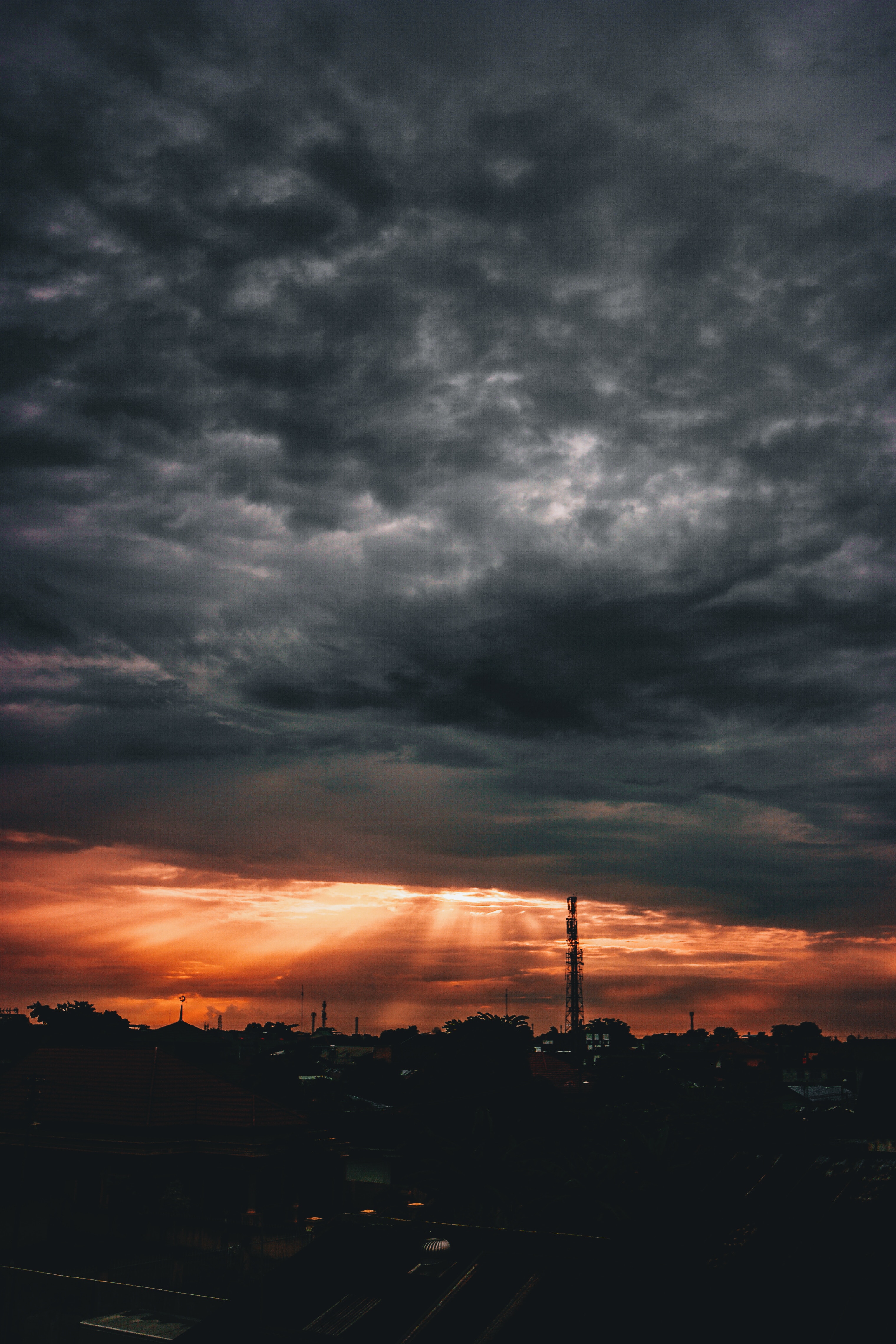 mainly cloudy, indonesia, night, clouds, dark, night city, overcast 1080p