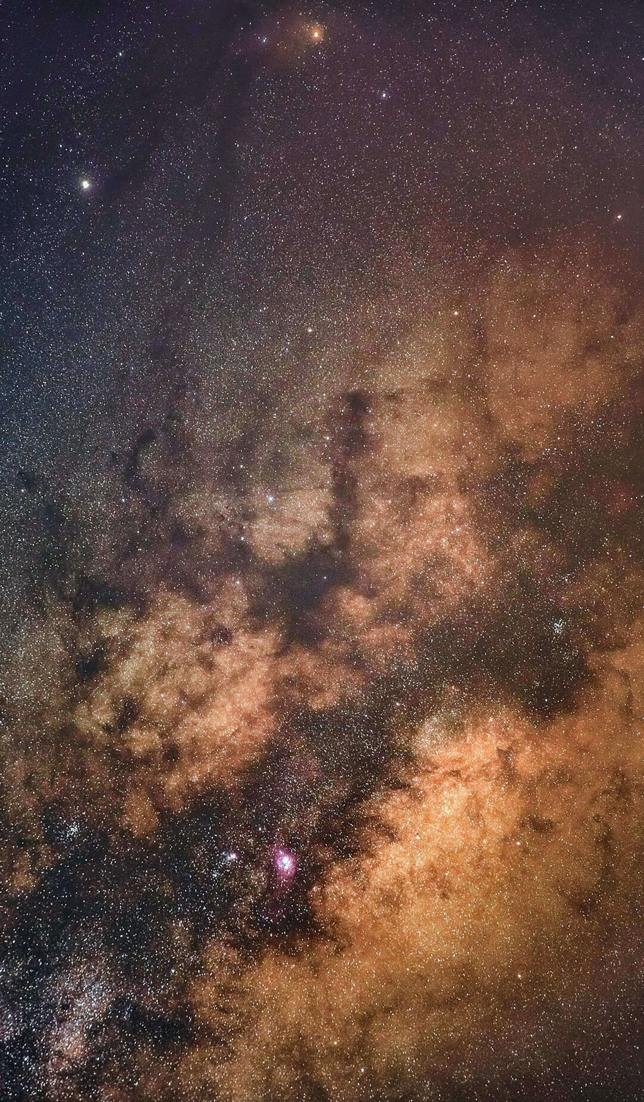 Brown universe, nebula, stars Lock Screen