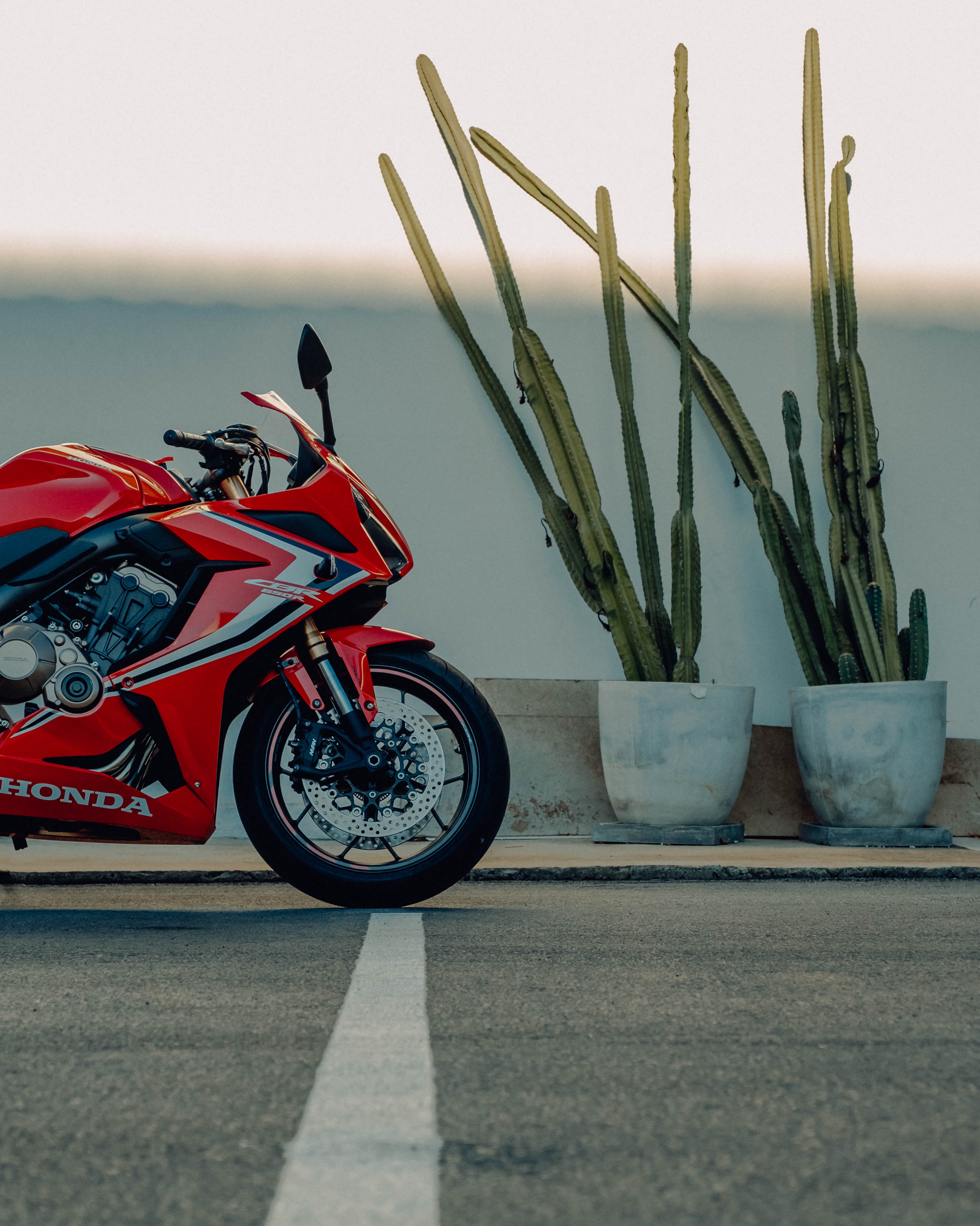 honda, motorcycles, red, side view, motorcycle, bike 8K