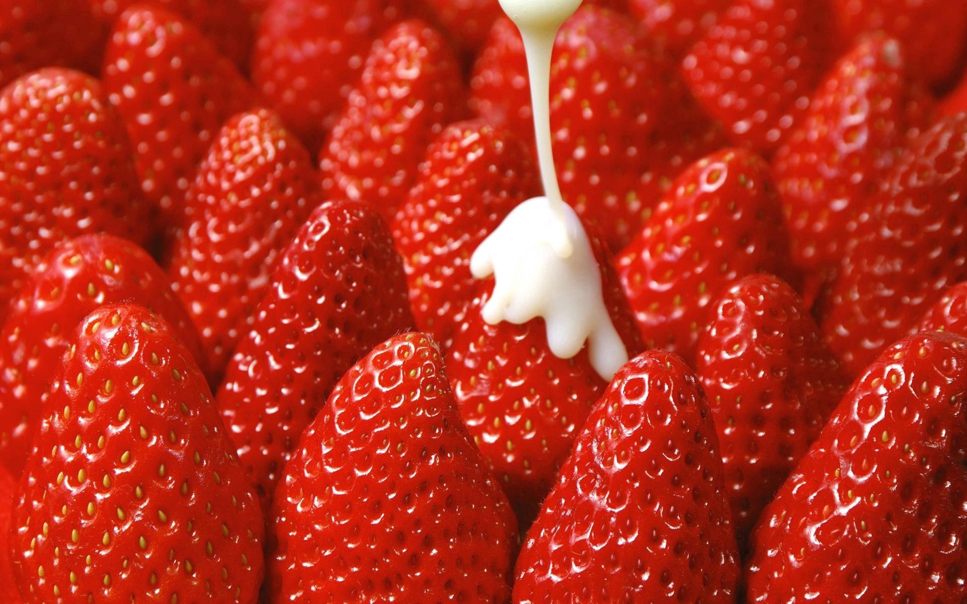 104127 download wallpaper food, strawberry, white, red, berry, glaze screensavers and pictures for free