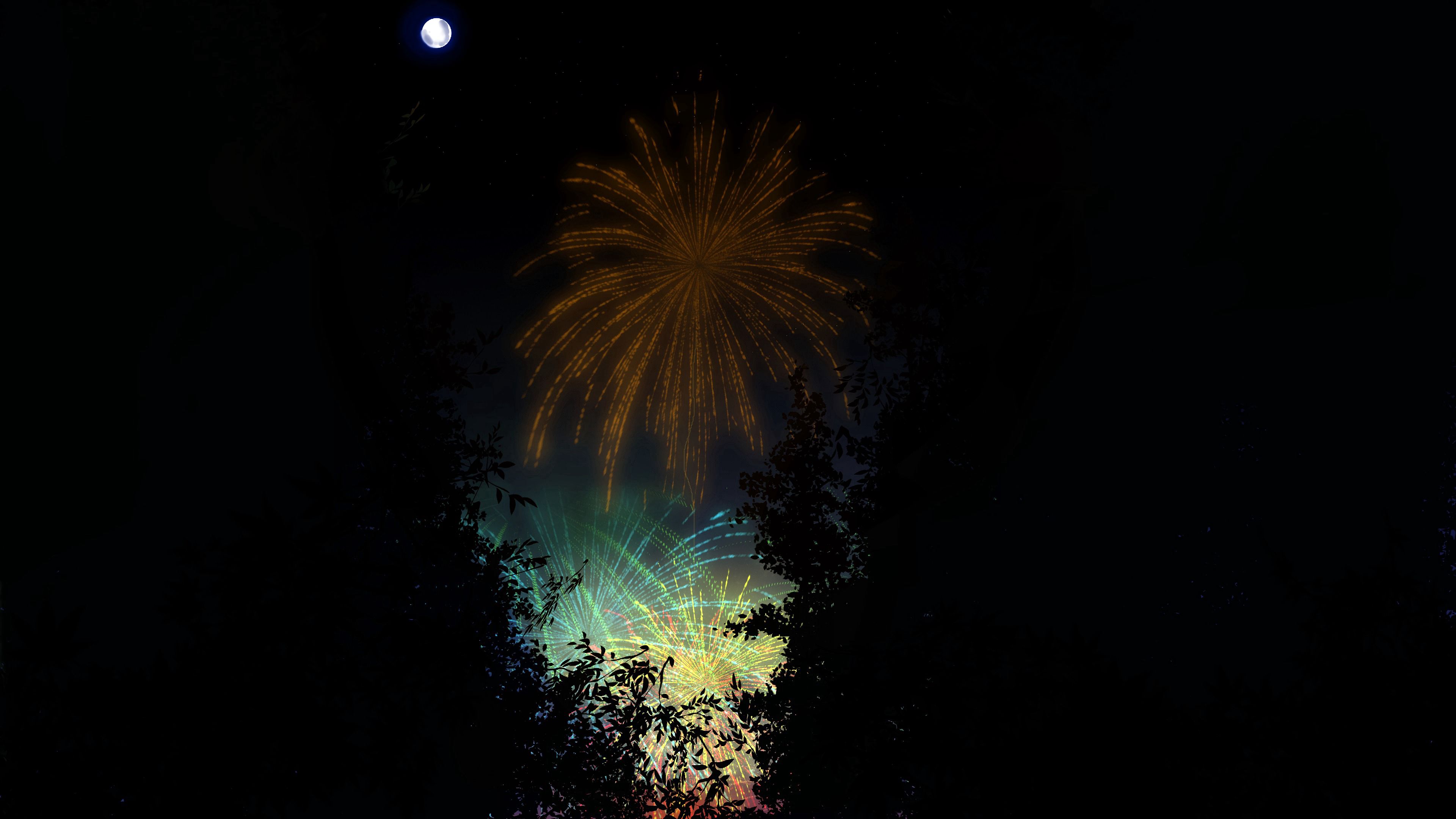art, night, salute, dark, fireworks, firework lock screen backgrounds