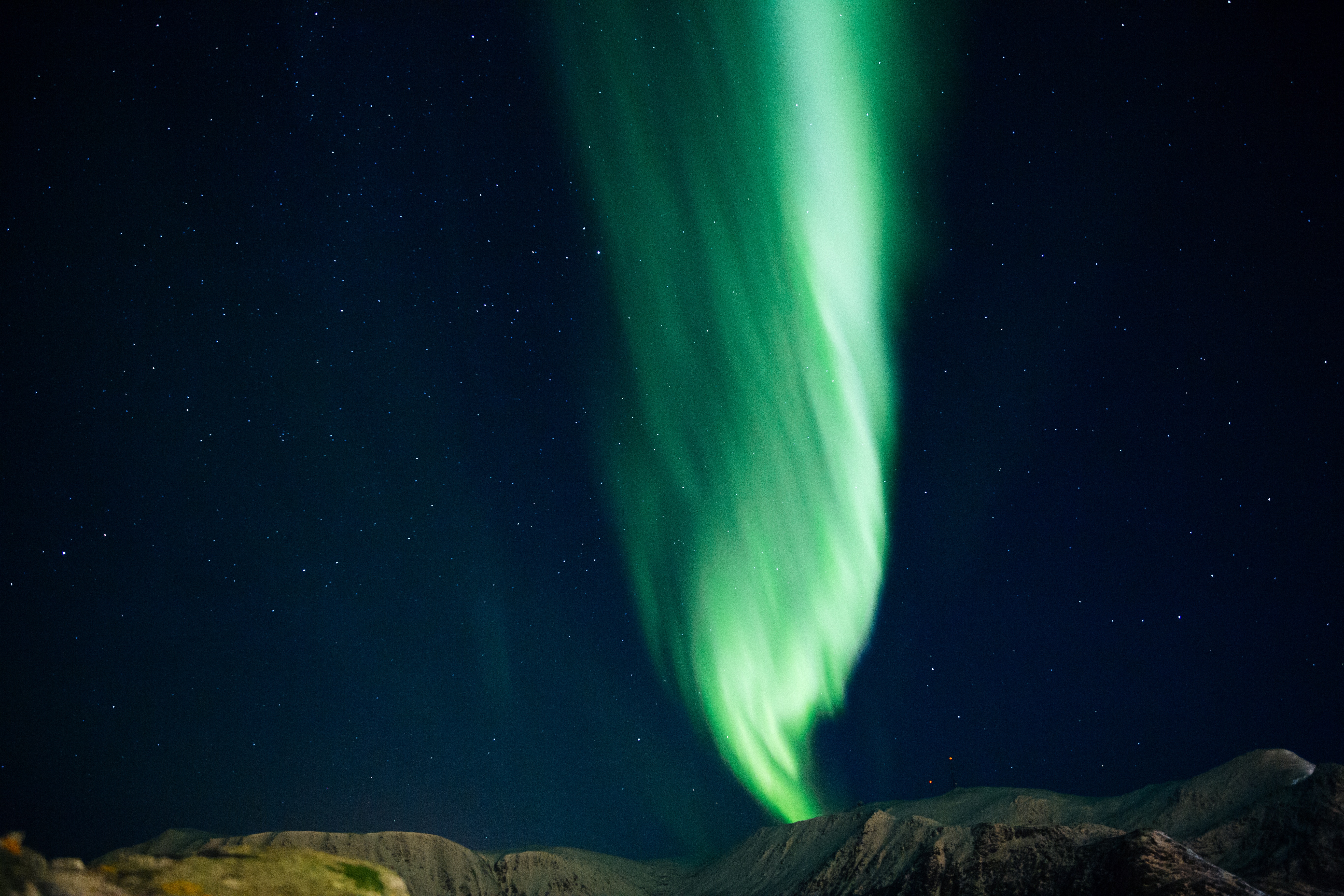 aurora borealis, night, dark, starry sky, northern lights, aurora, natural phenomenon Free Stock Photo