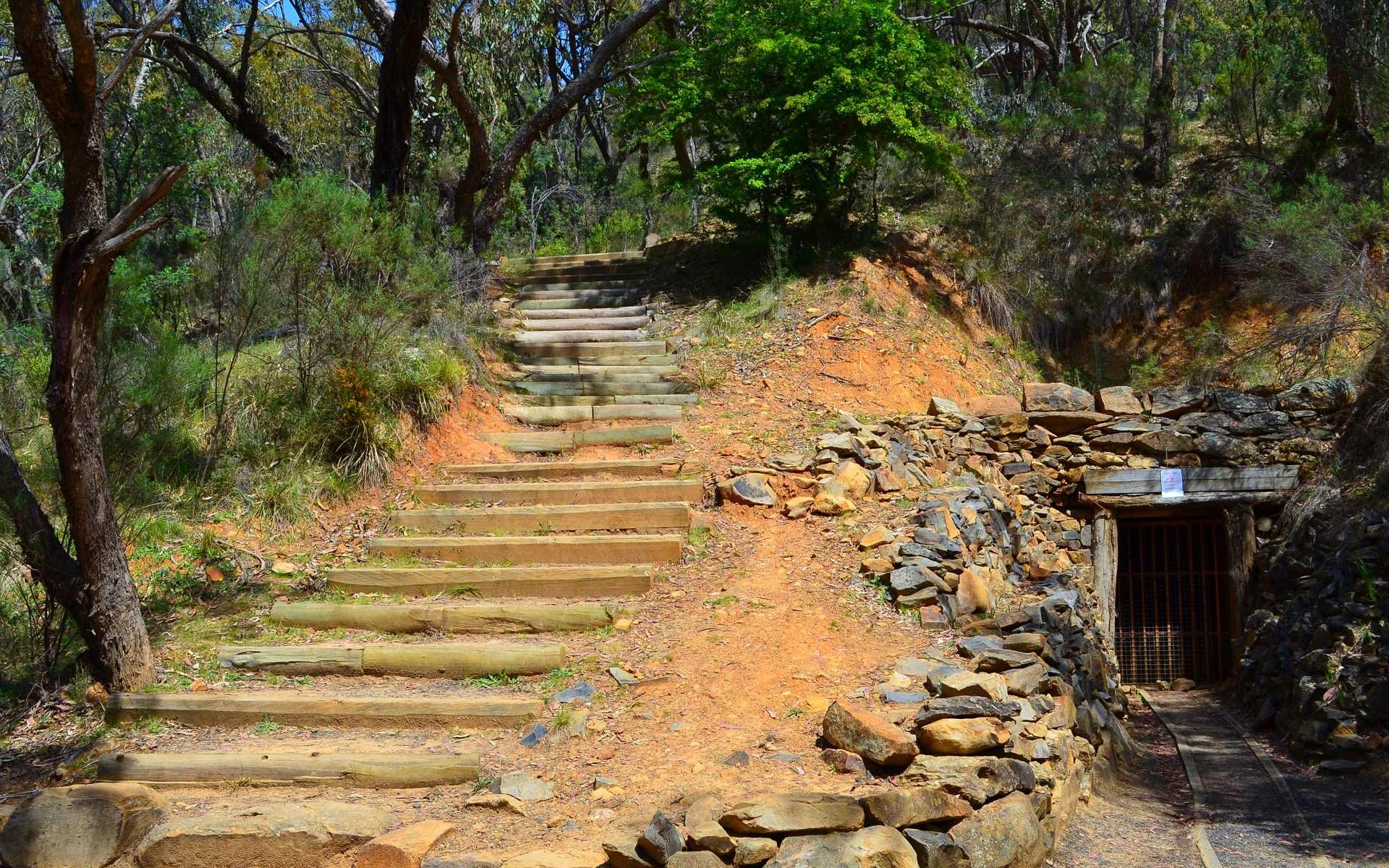 australia, steps, bald hill mine, bush, man made